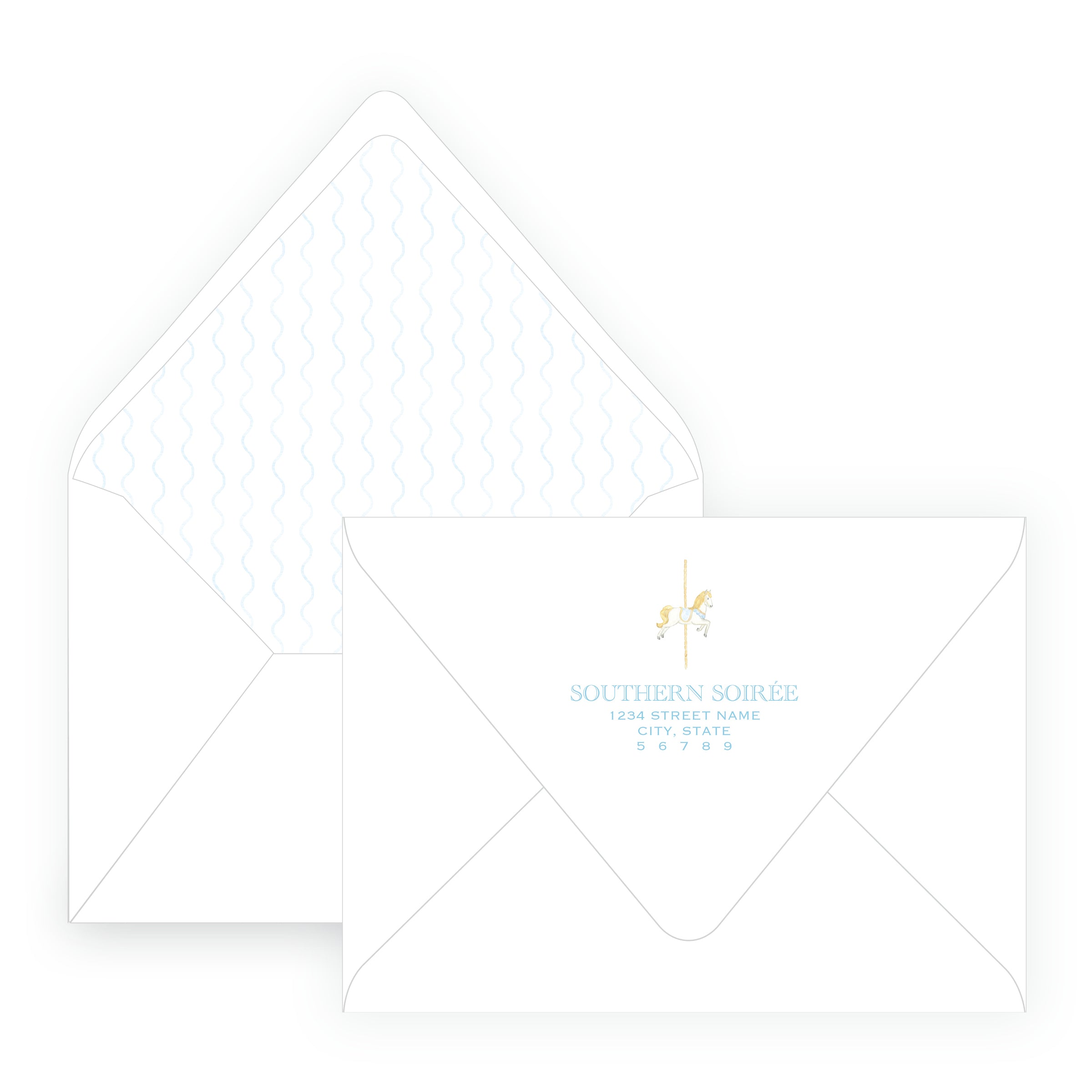 Blue Carousel Invitation