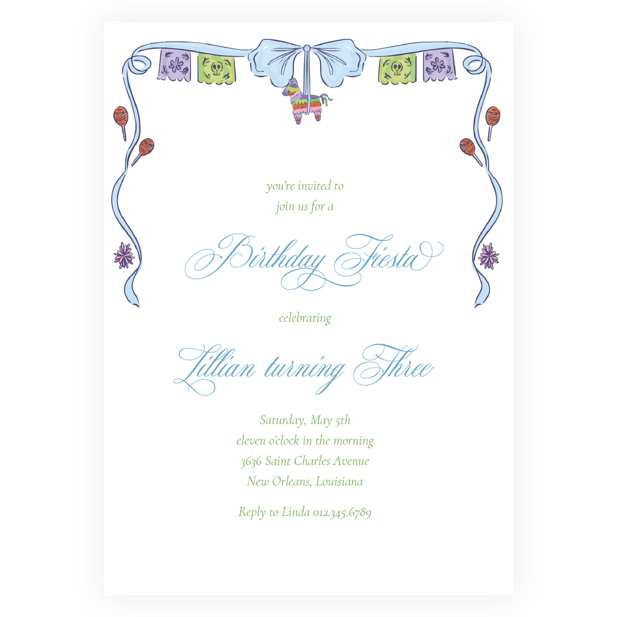 Colorful Fiesta Birthday Invitation