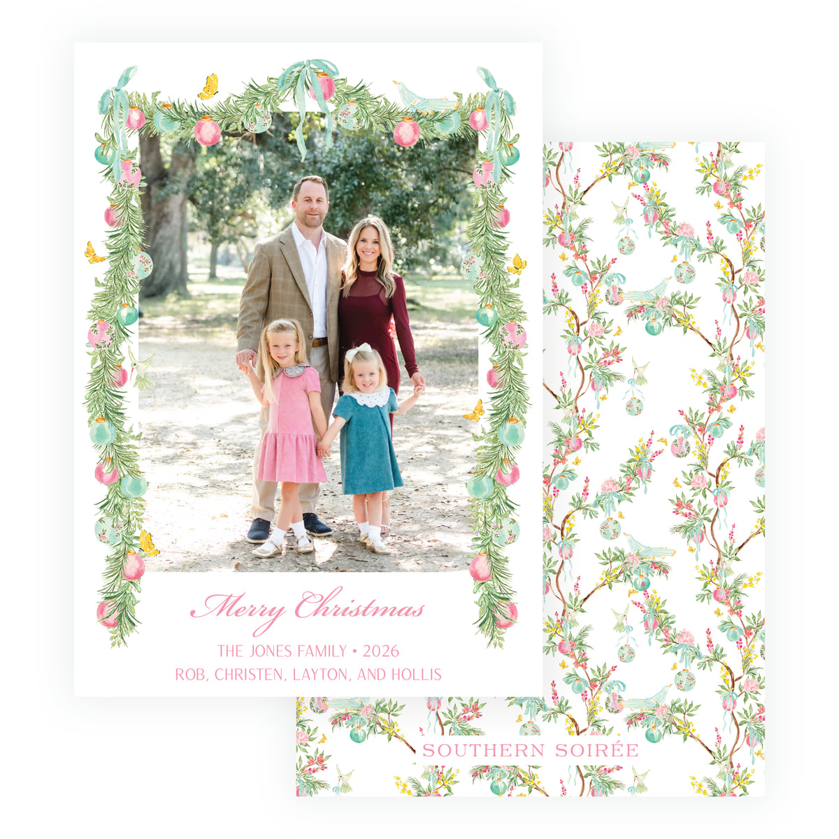 Parisian Noël Garland Christmas Photo Card