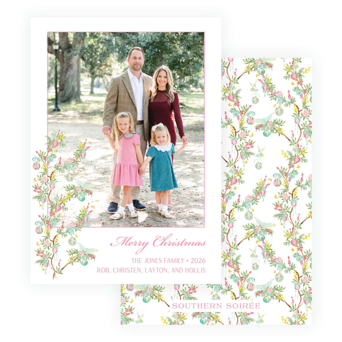 Parisian Noël Botanical Christmas Photo Card