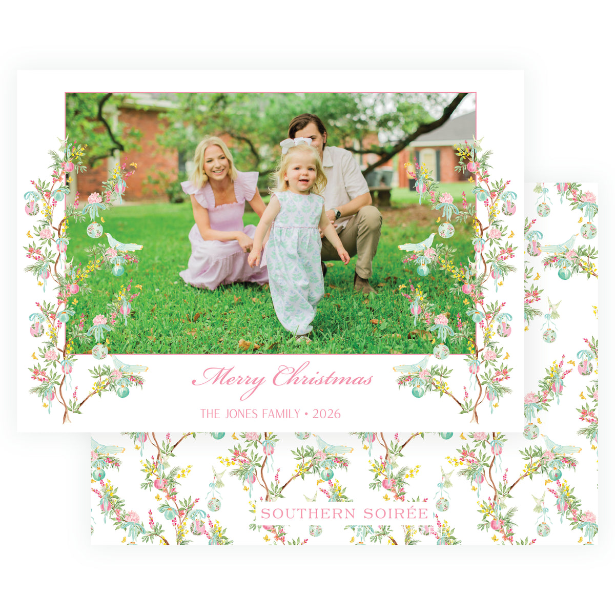 Parisian Noël Botanical Landscape Christmas Photo Card