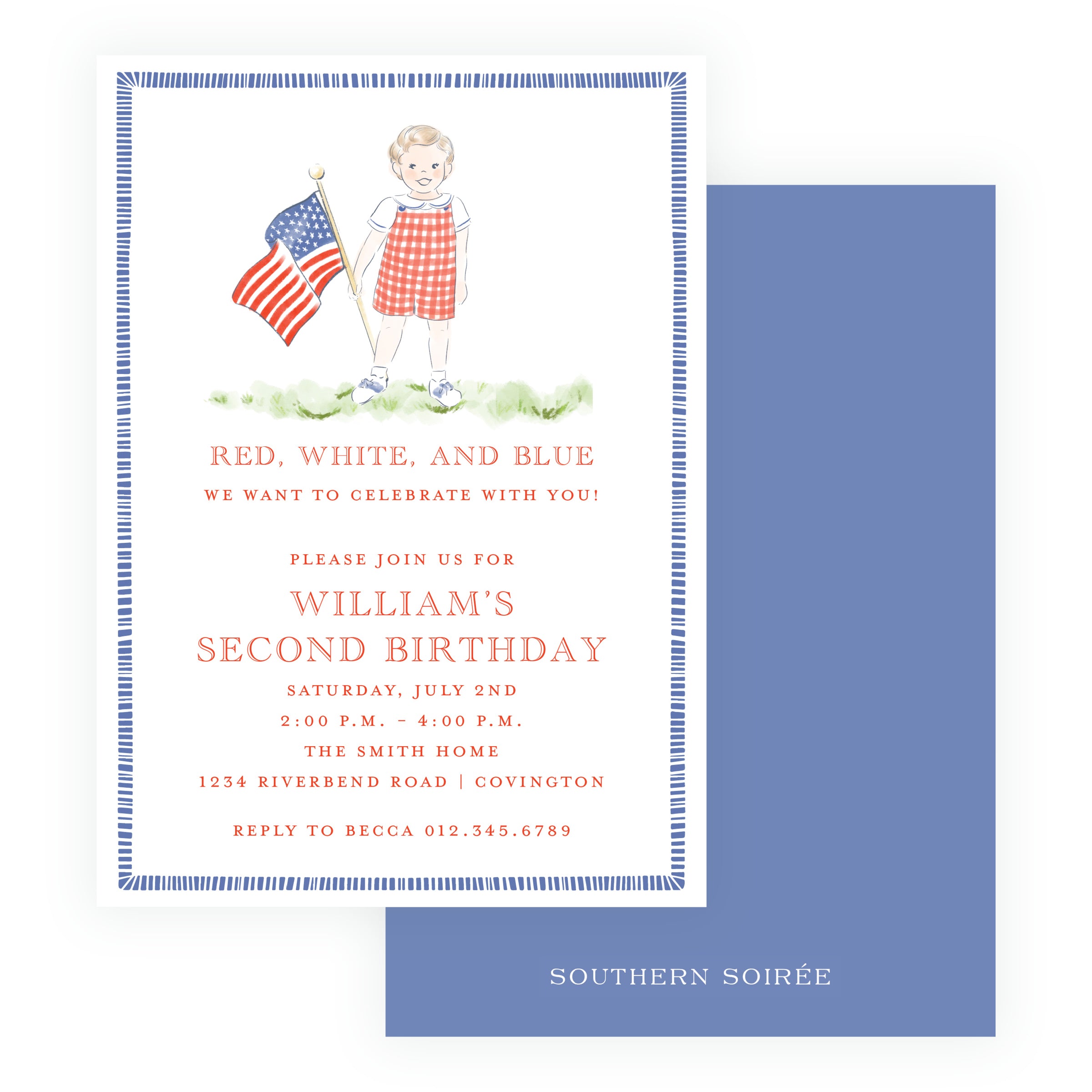 Sweet Liberty All-American Boy Birthday Invitation
