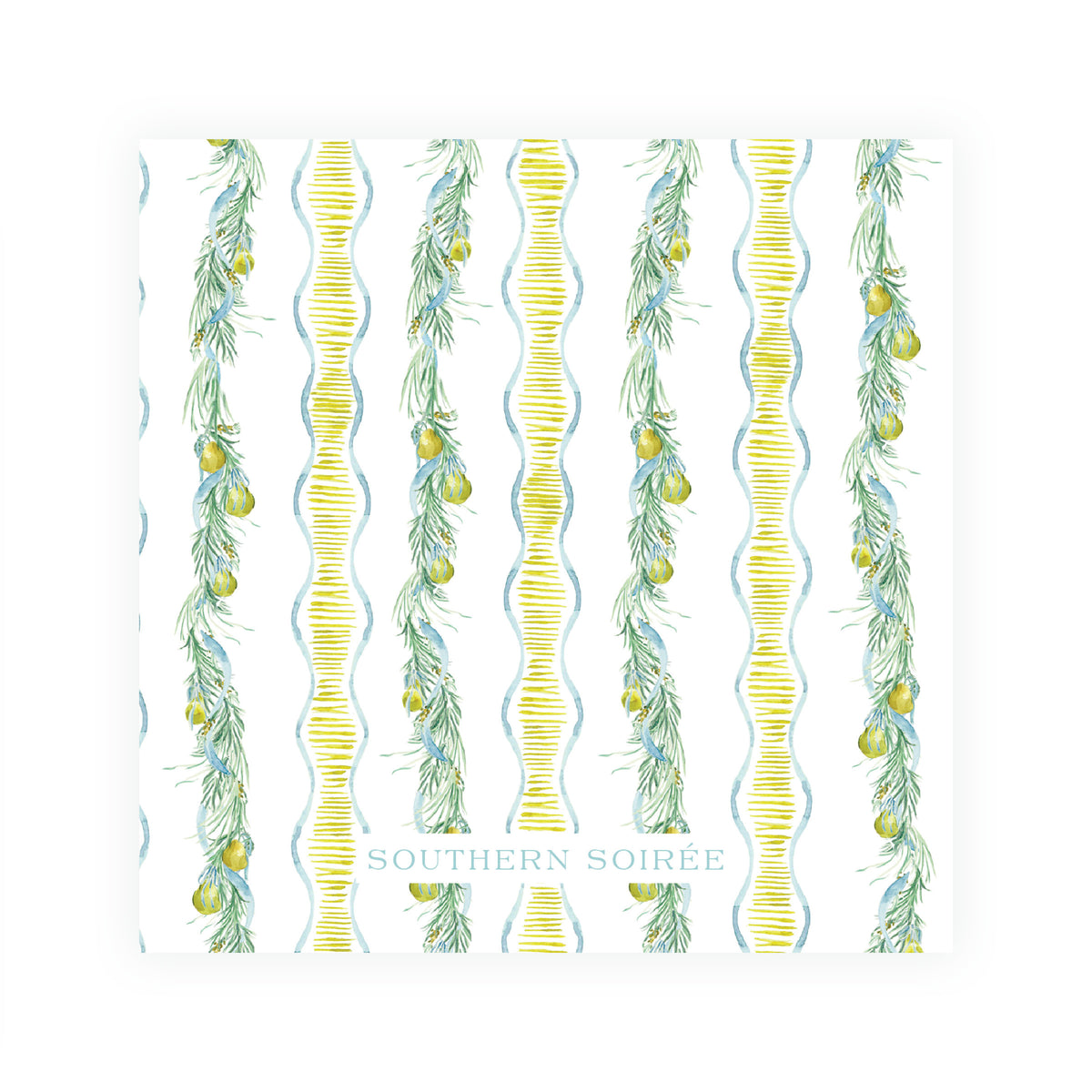 Evergreen & Pear – Square Garland Personalized Christmas Photo Card
