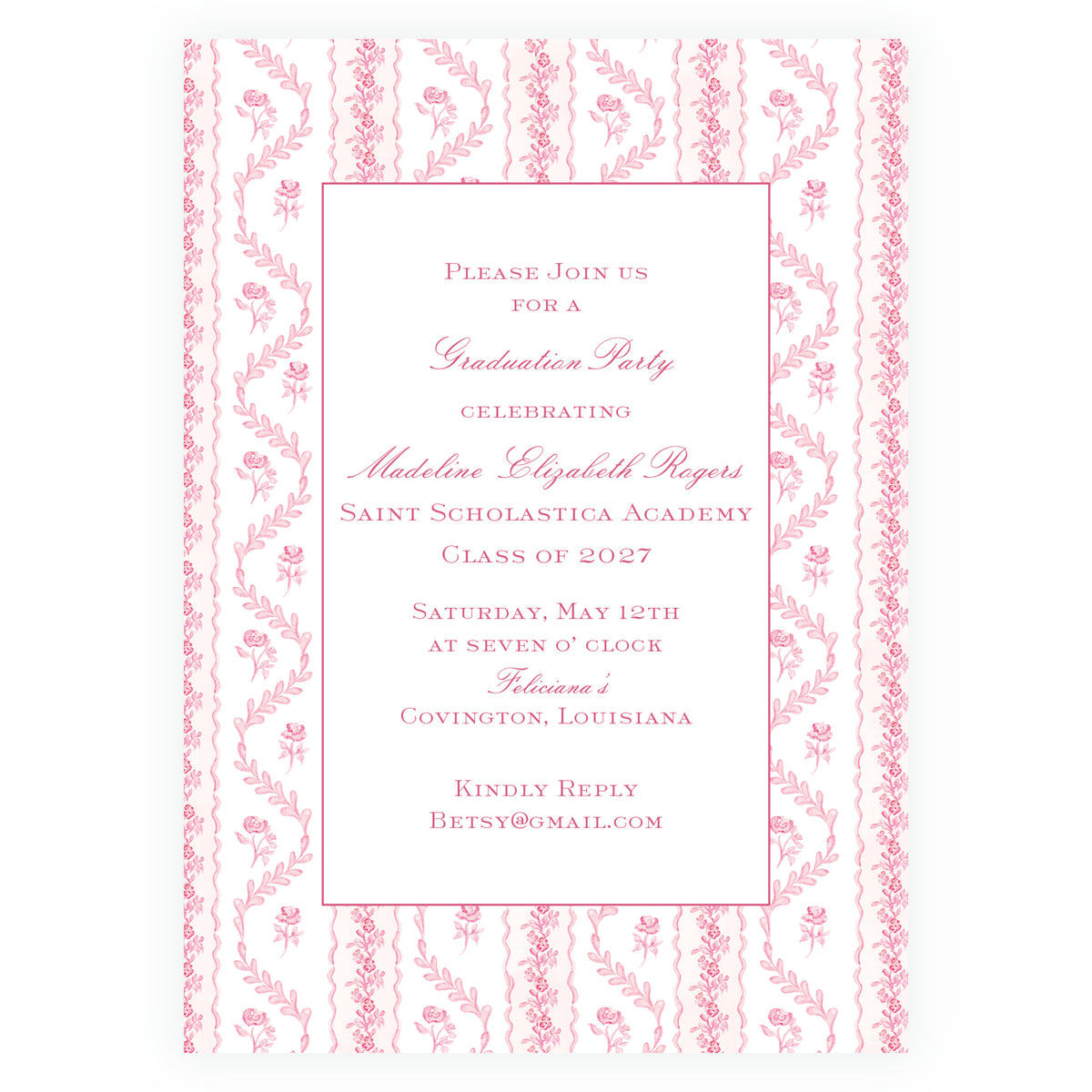 Pinkies Out Pink Invitation