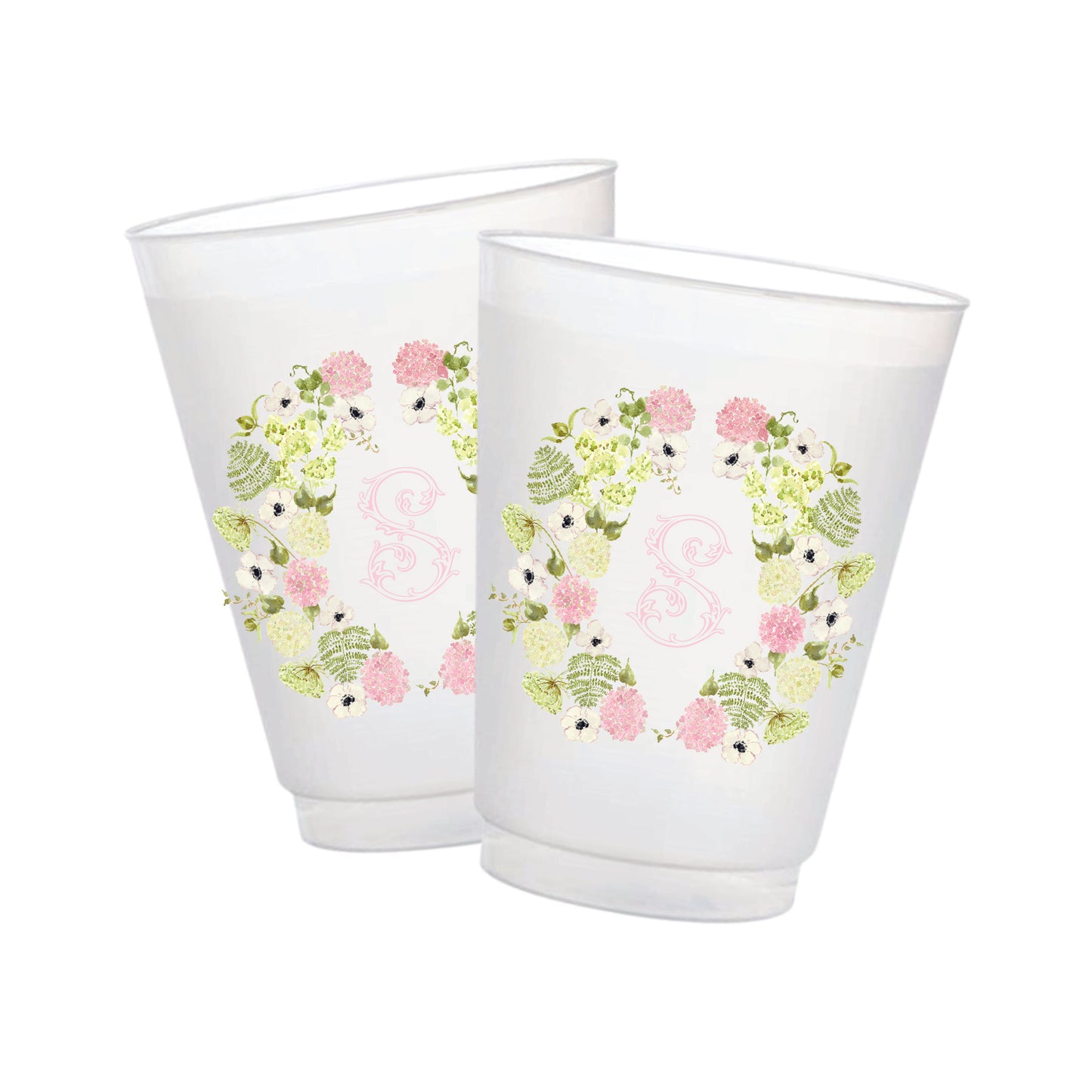 Pink Hydrangea Frosted Cups