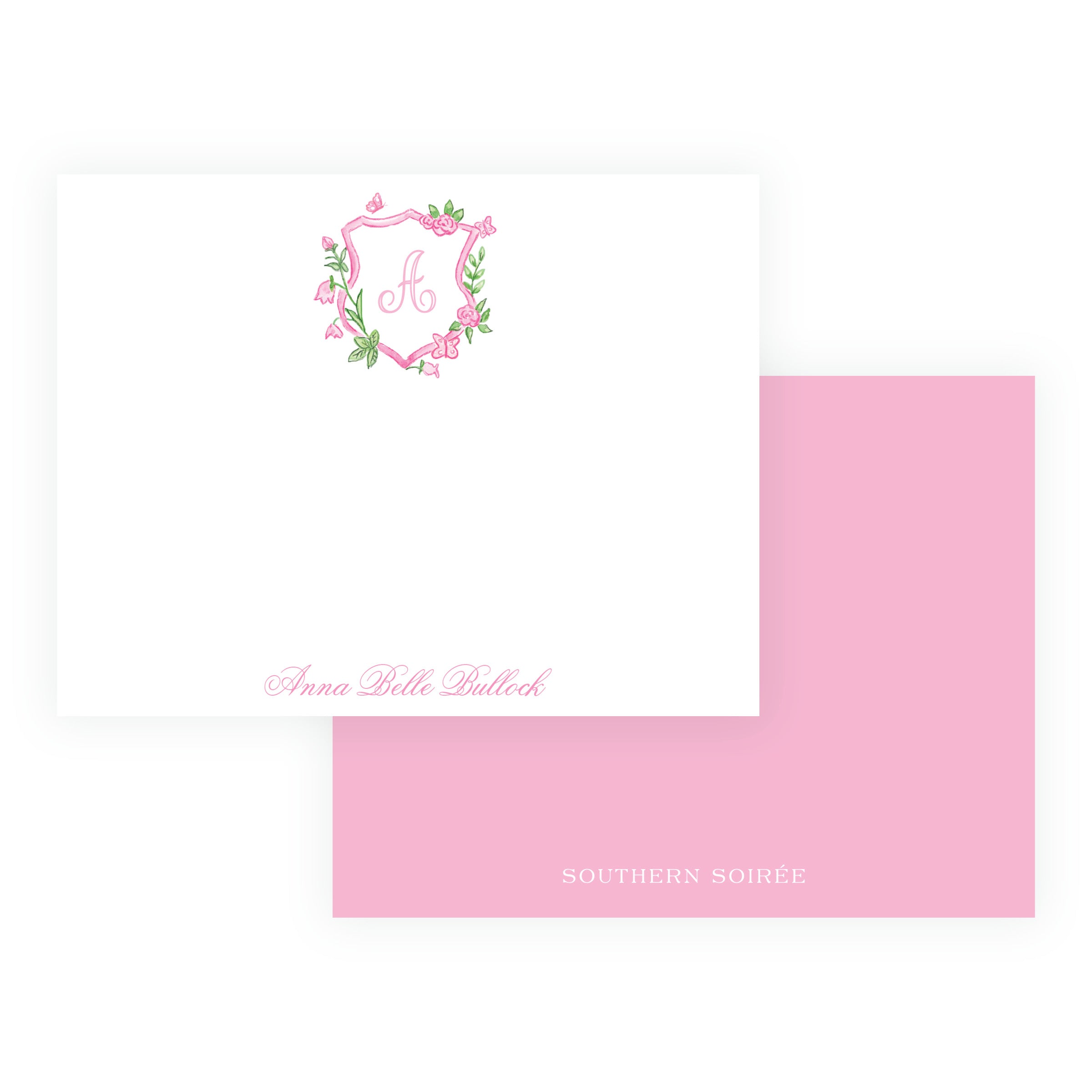 Tiny Petals Floral Crest Notecards
