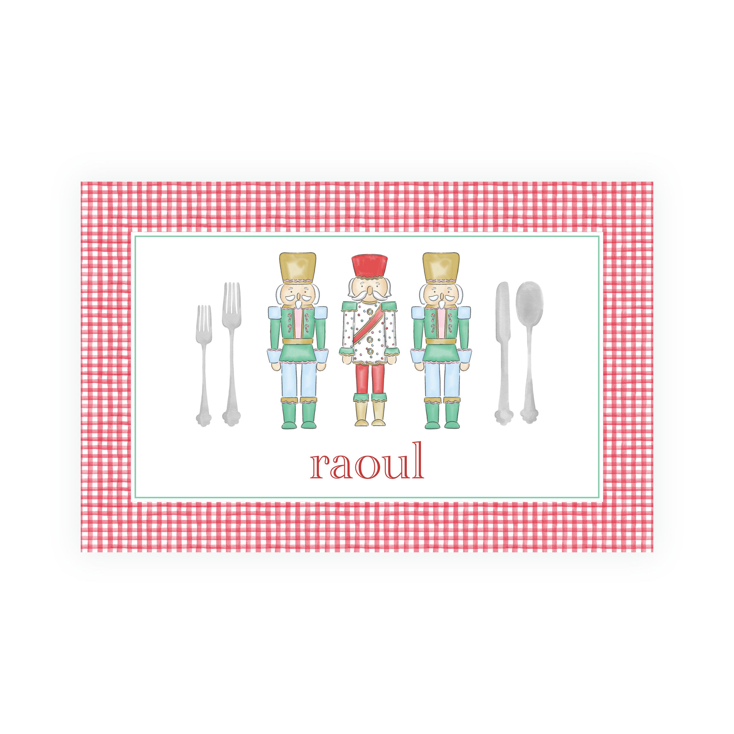 Nutcracker & Mardi Gras Dino Parade Dual Sided Holiday Placemat