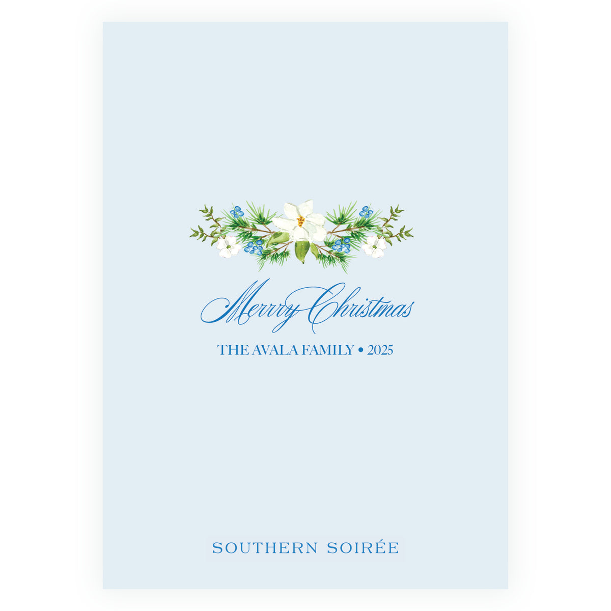 Holiday Blossom Garden Frame Personalized Christmas Photo Card