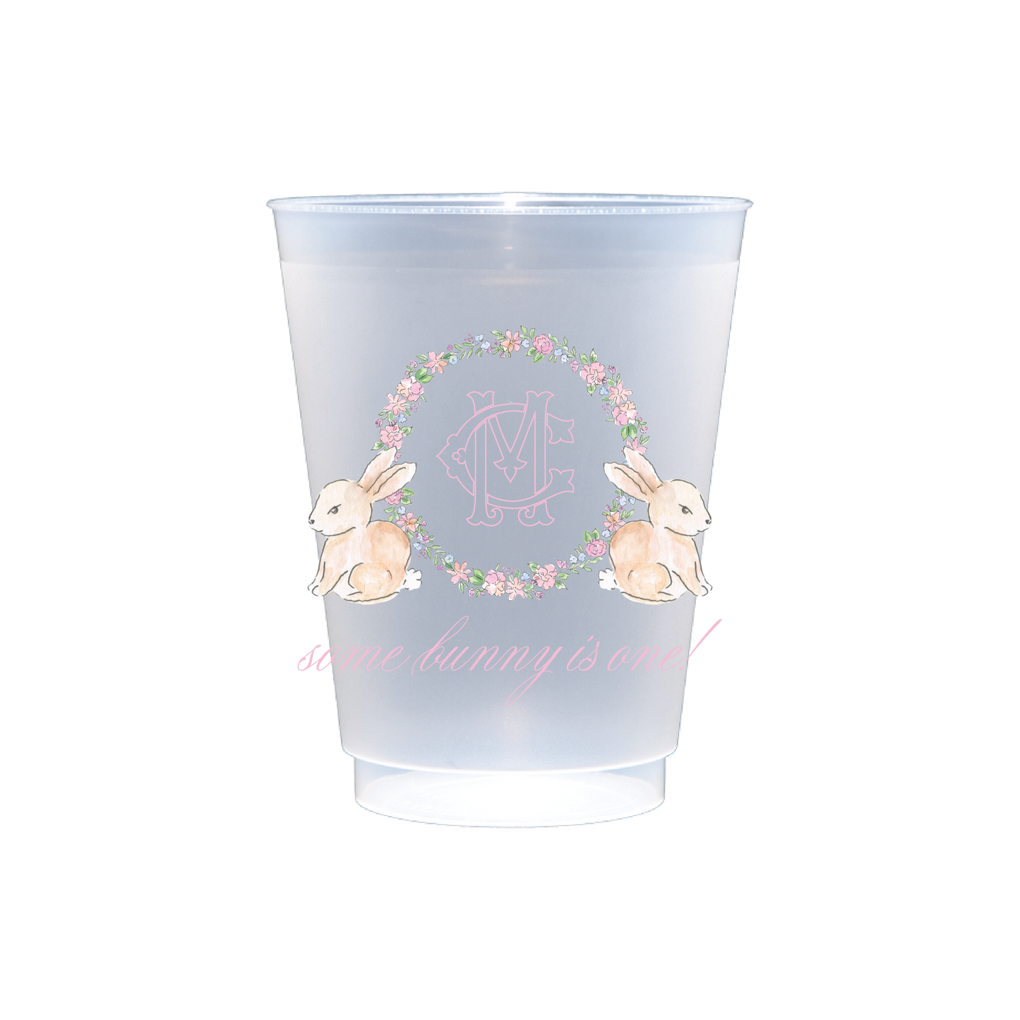 Spring has Sprung Bunny Wreath Frosted Cup