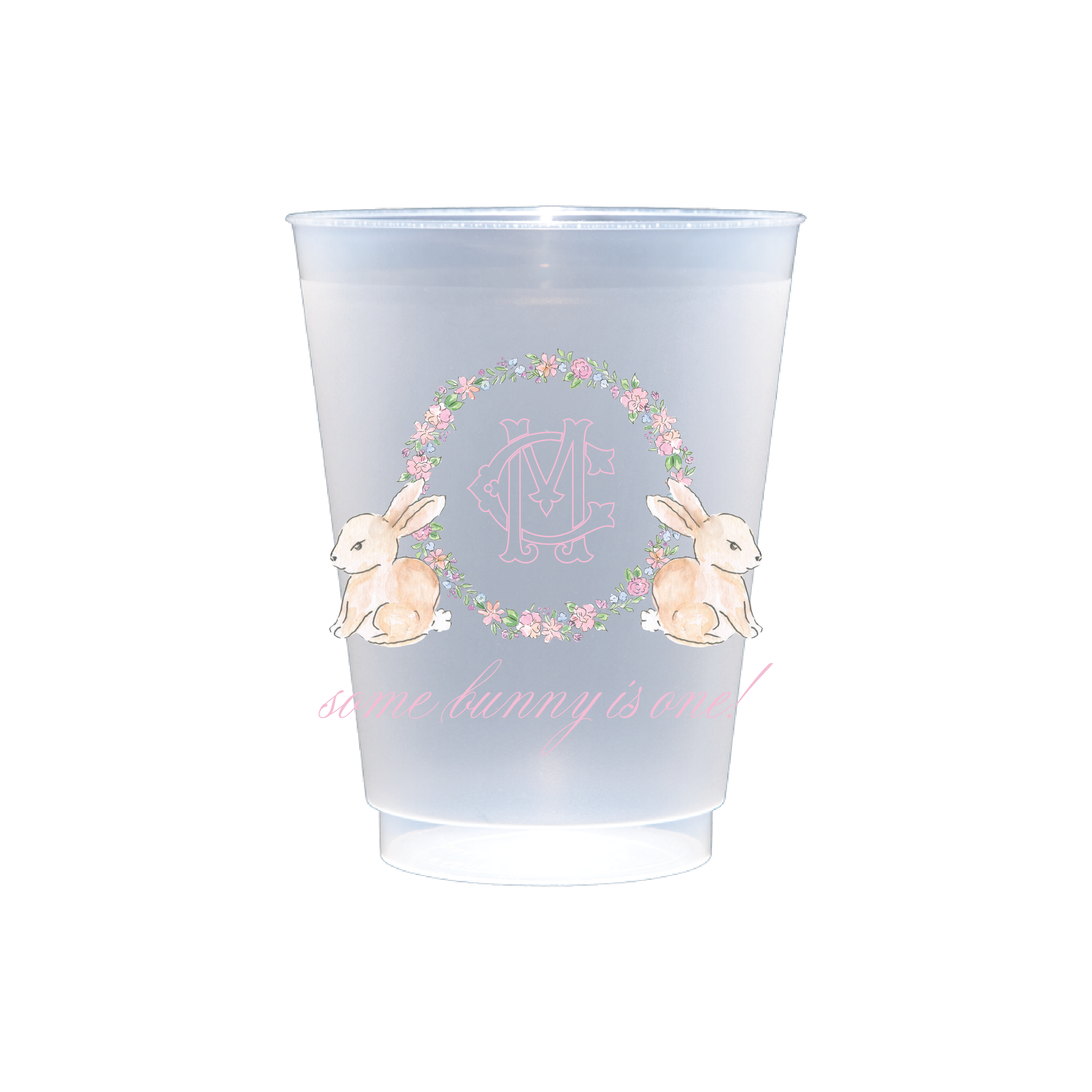 Spring has Sprung Bunny Wreath Frosted Cup
