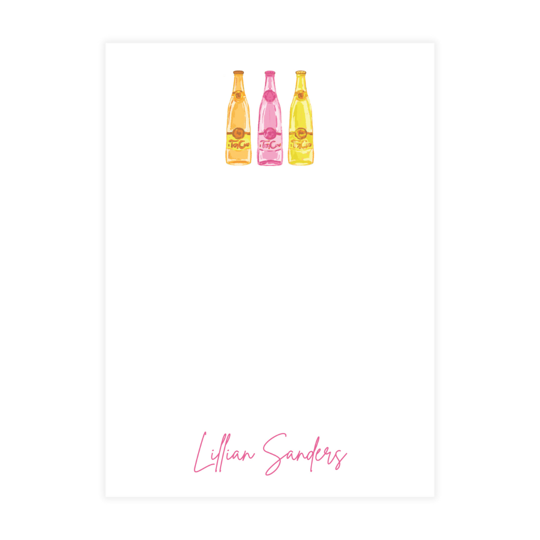 Pink and Orange Topo Chico Sodas Notepad