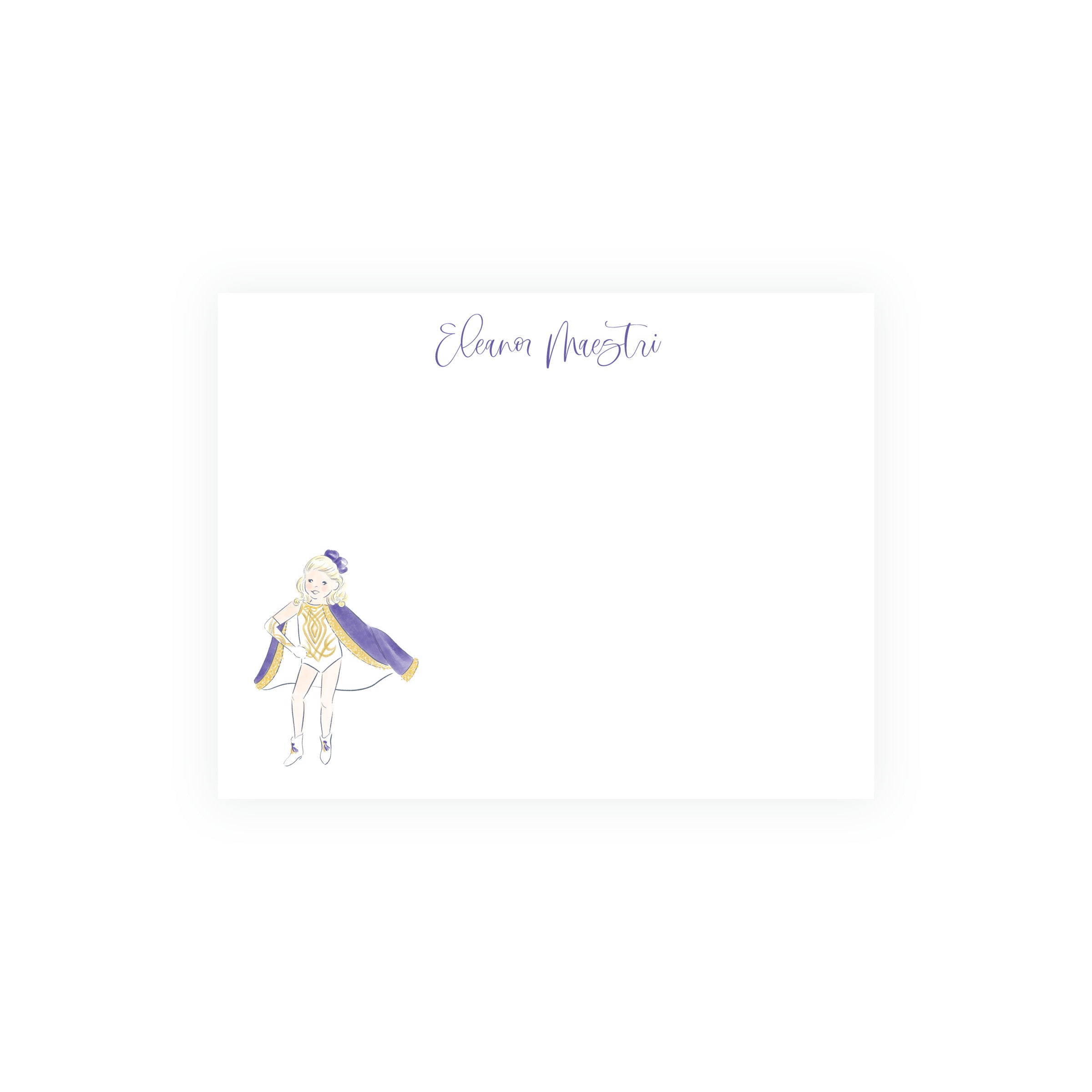 Purple & Gold Team Spirit Dance Team Note Cards