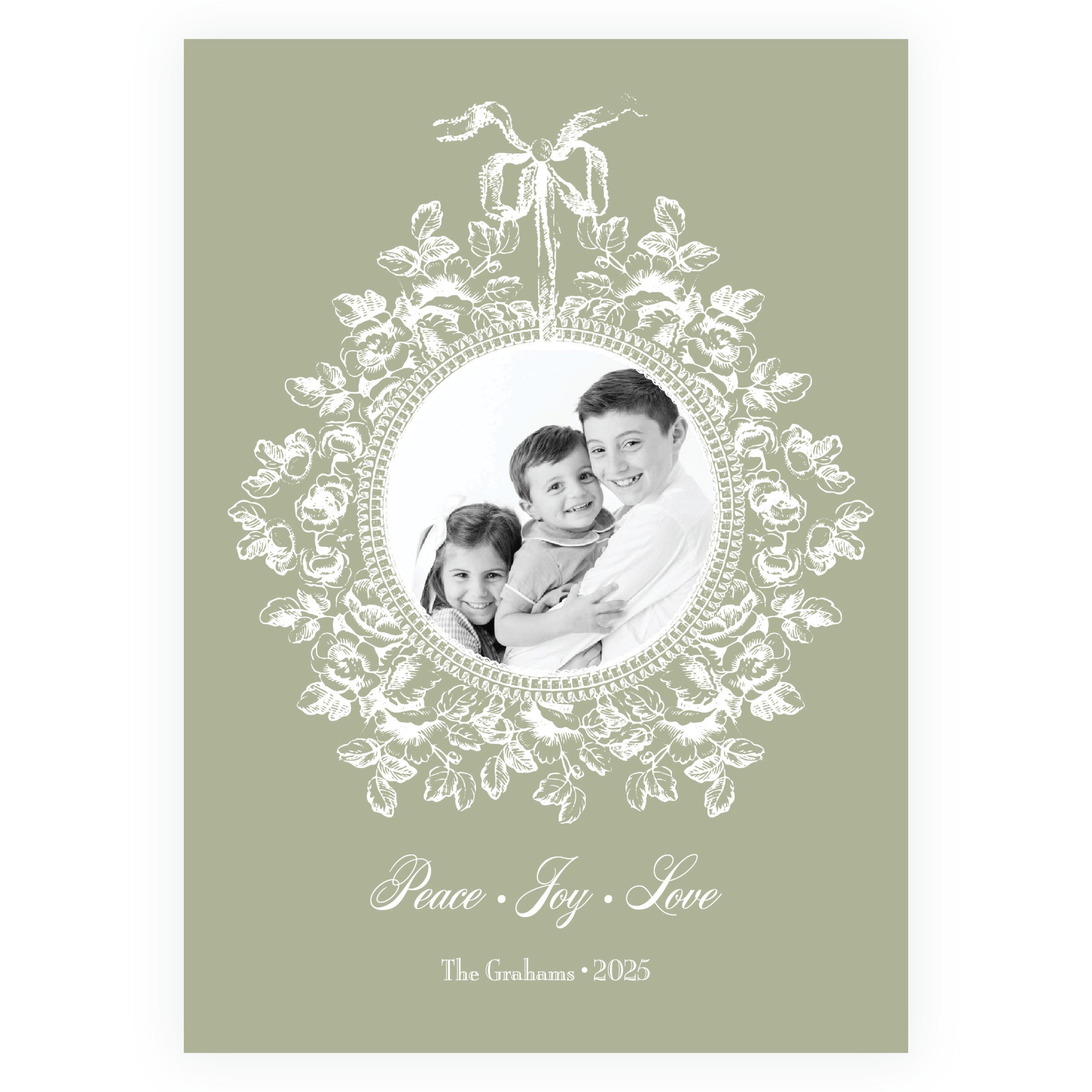 Heirloom Vintage Floral Large Crest (Customize Your Color)