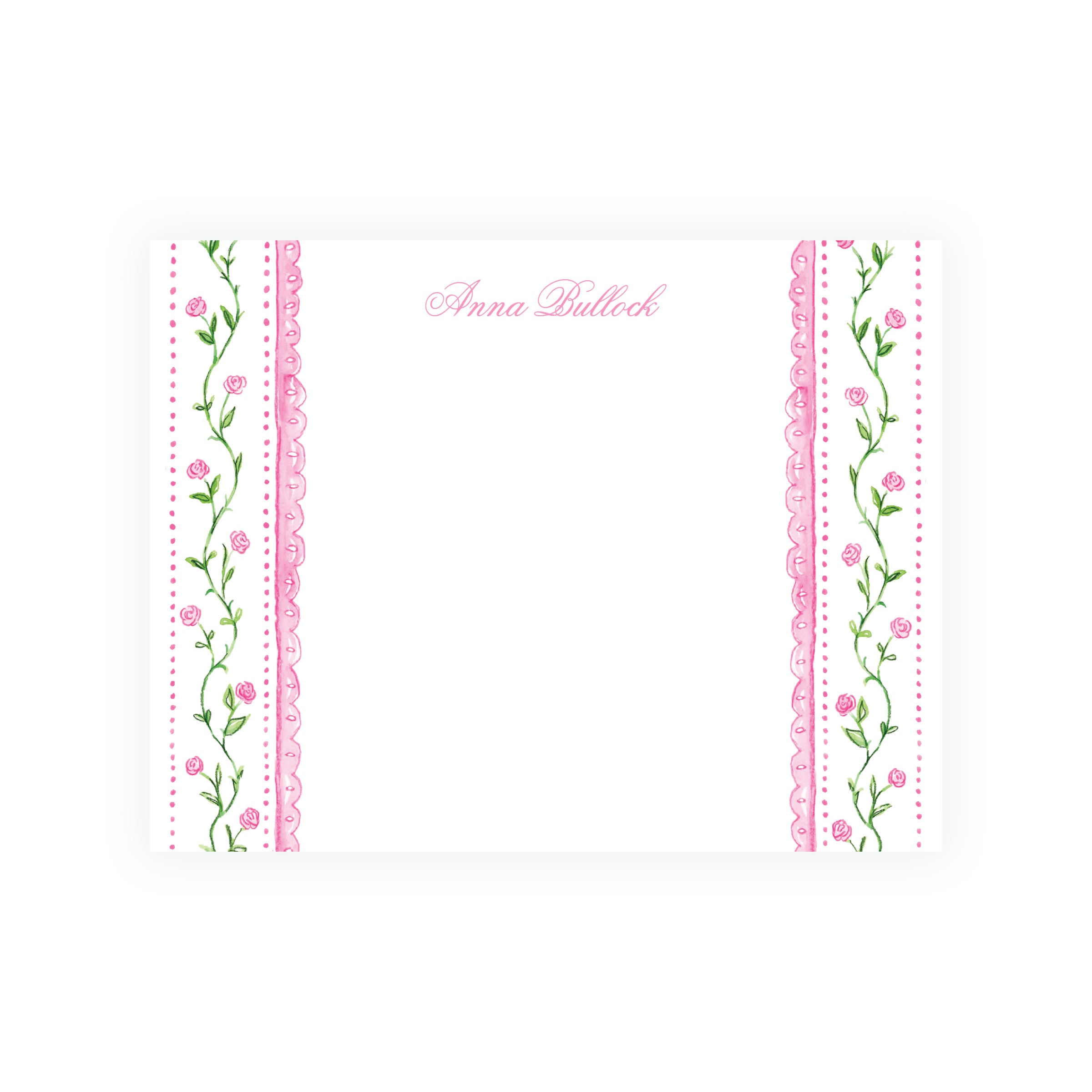 Tiny Petals Floral Trim Border Note Cards