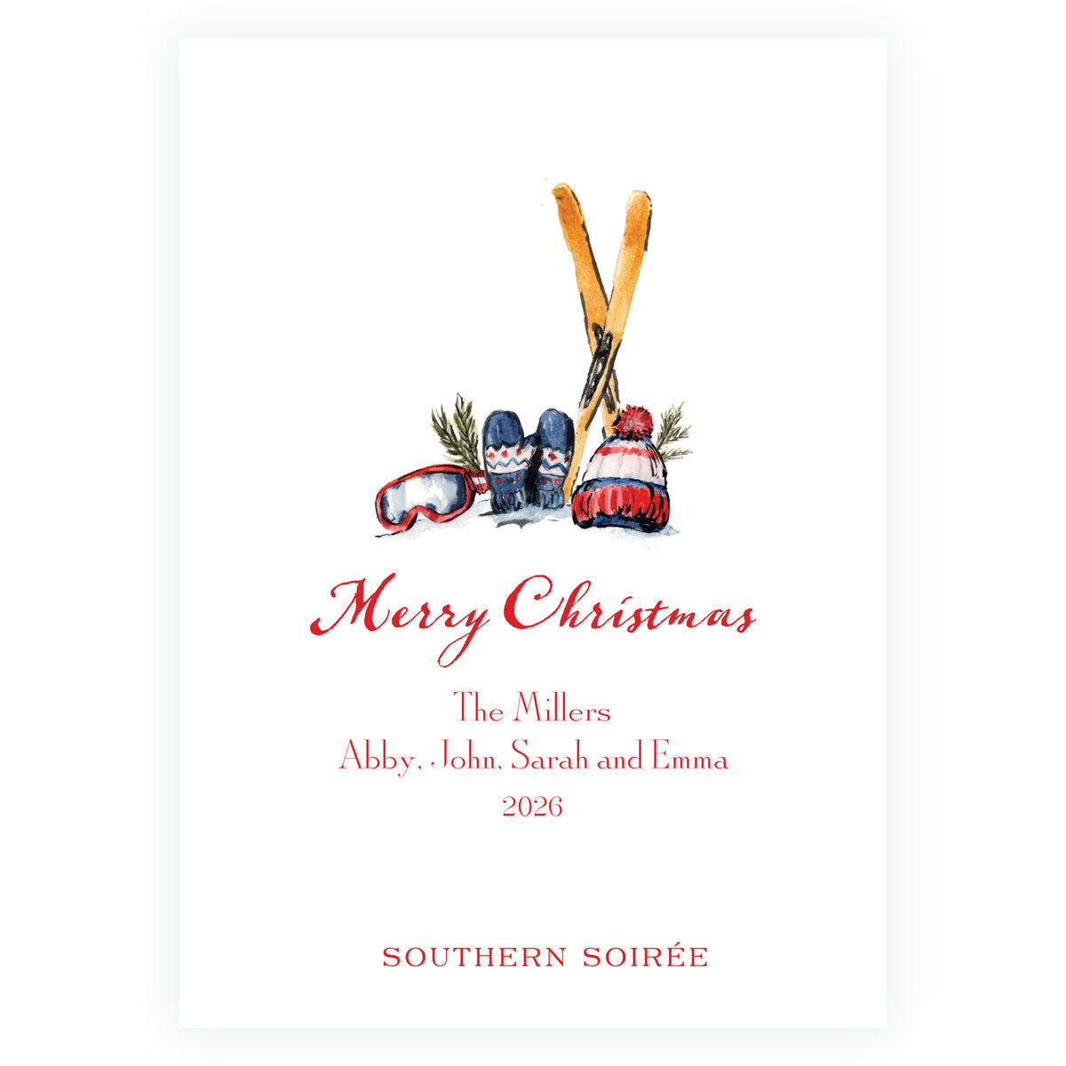 Alpine Holiday – Ski Frame Holiday Personalized Photo Card