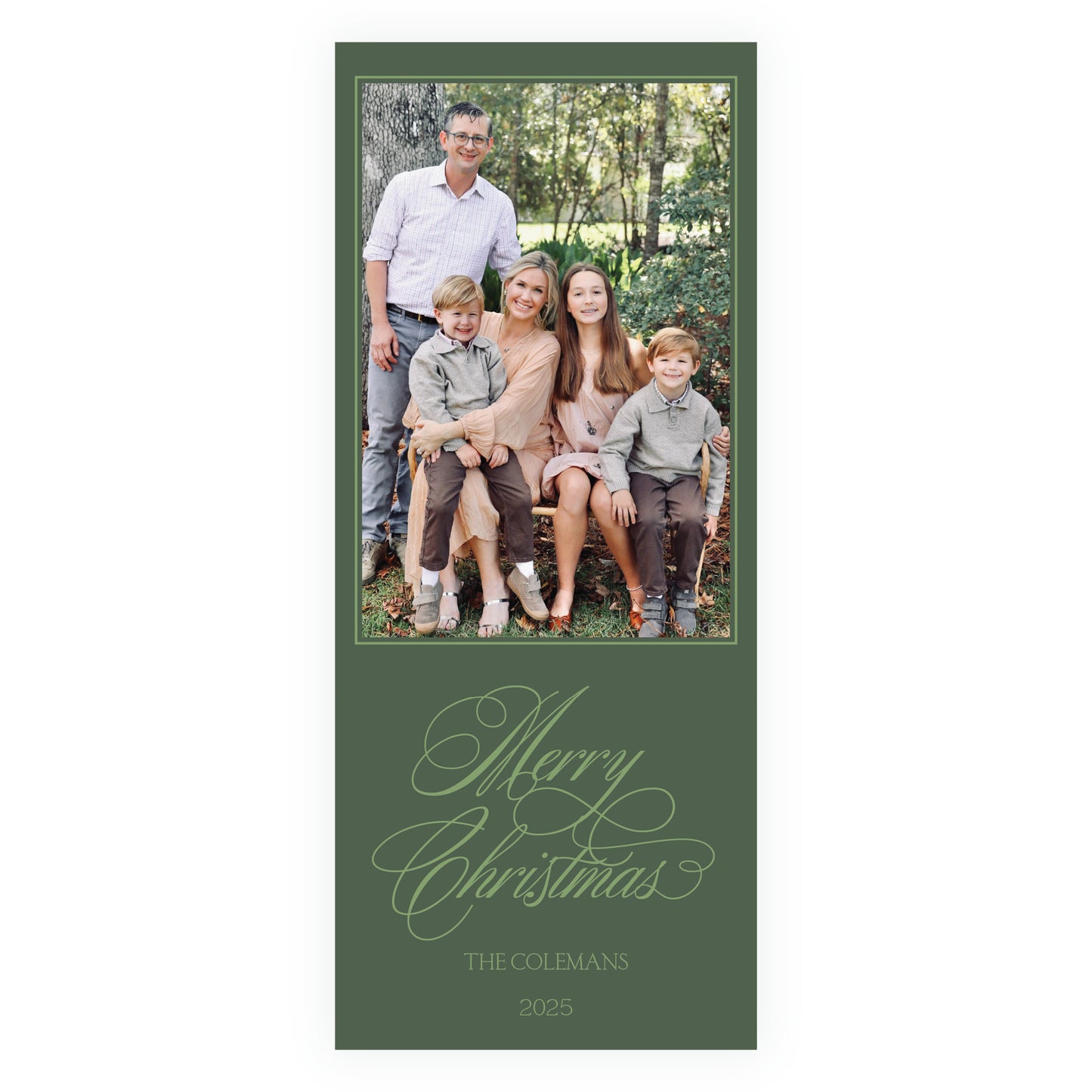 Merry Christmas Script Holiday Slim (Customizable Colors)