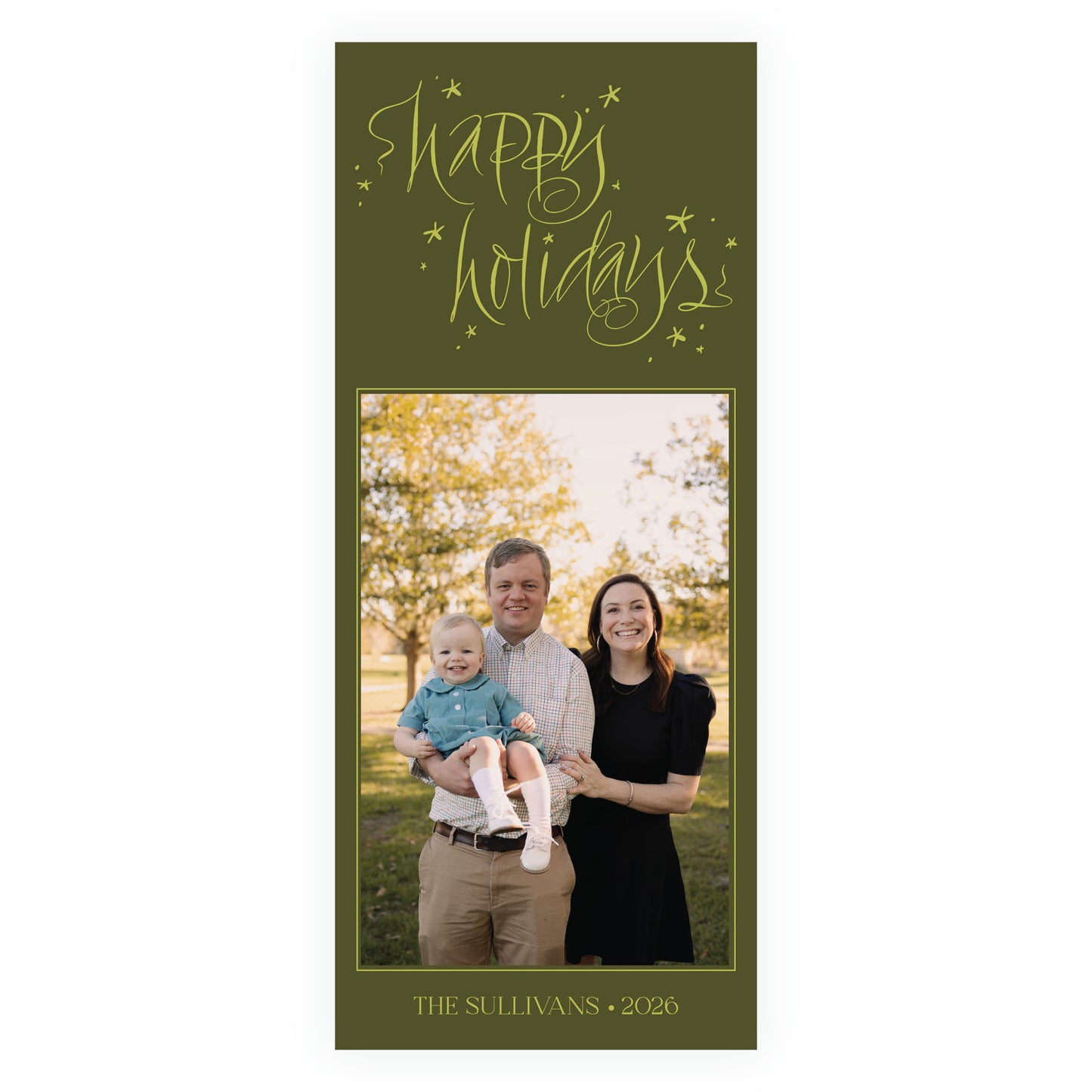Happy Holidays with Stars Holiday Slim (Customizable Colors)
