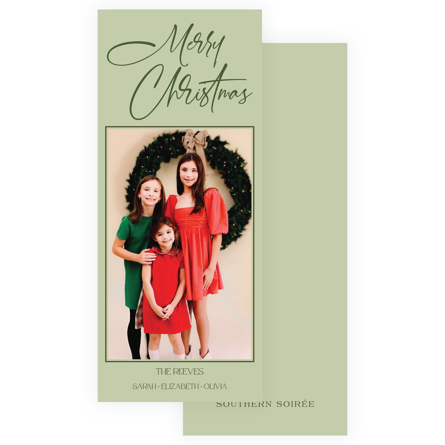 Merry Christmas by hand Holiday Slim (Customizable Colors)