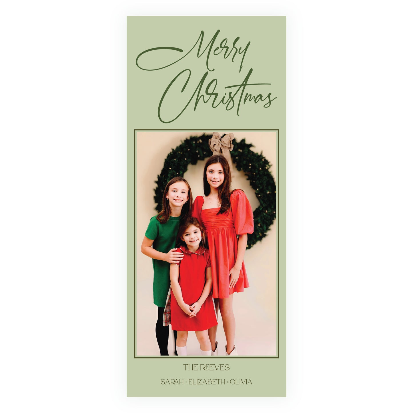 Merry Christmas by hand Holiday Slim (Customizable Colors)