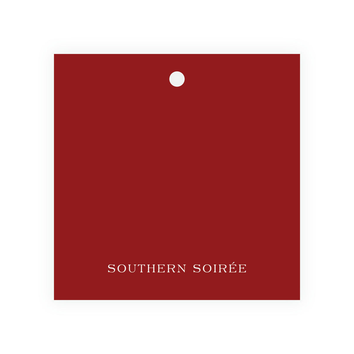 Decked in Bows Burgundy Square Wreath Personalized Christmas Gift Tag