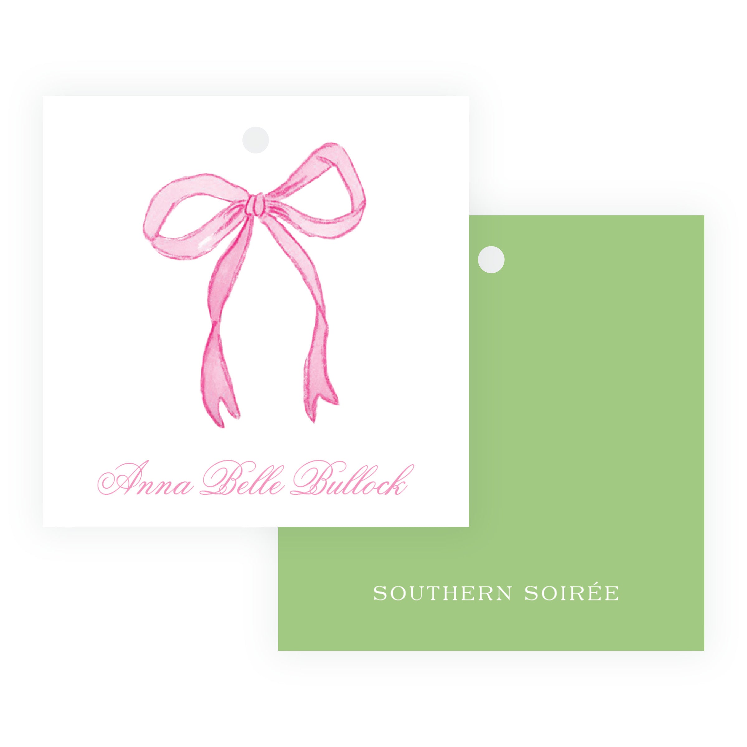 Tiny Petals Pink Bow Gift Tag