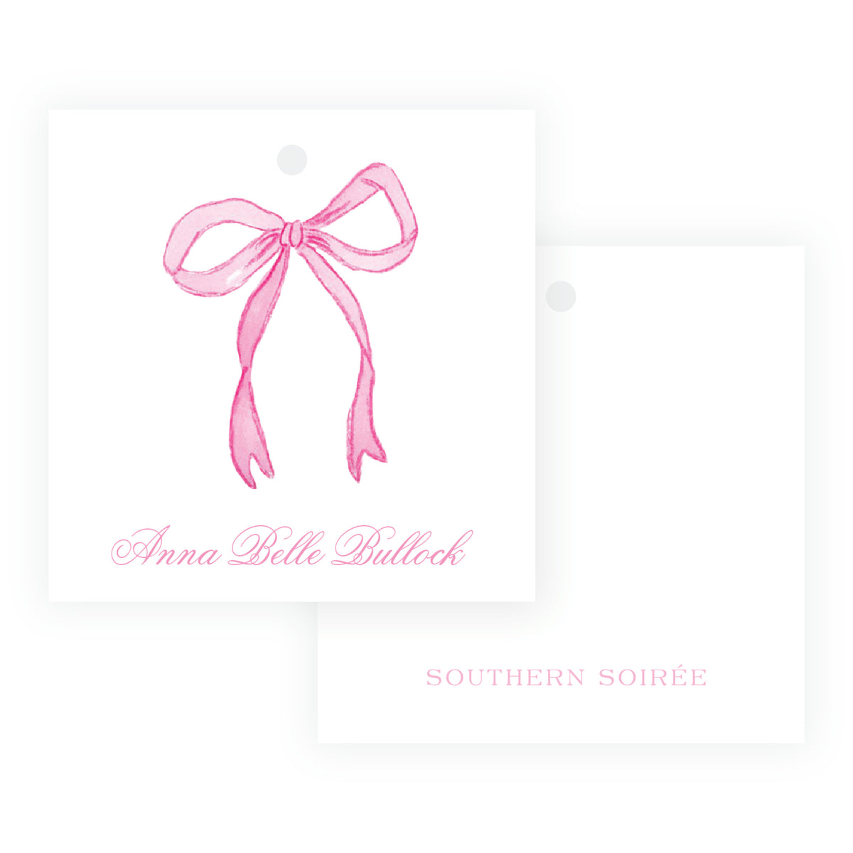 Tiny Petals Pink Bow Gift Tag