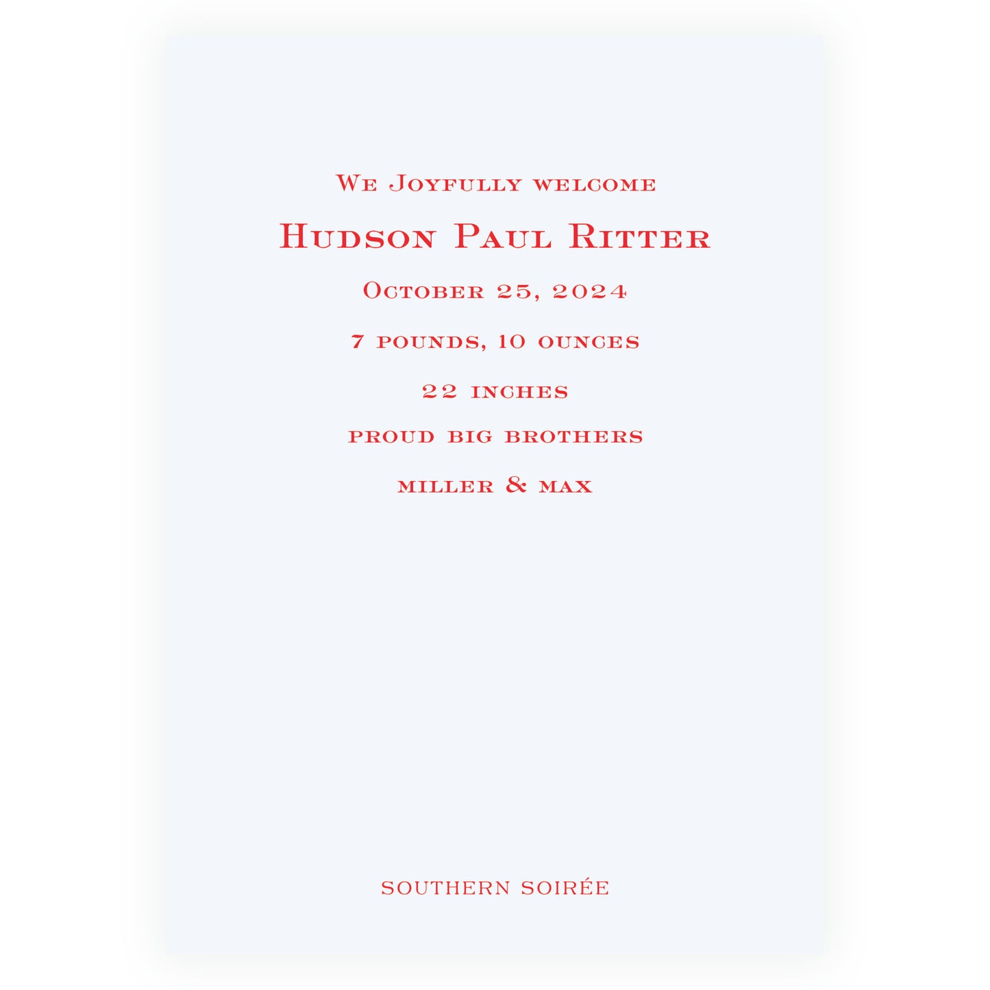 Baby Stork Holiday Crest Blue