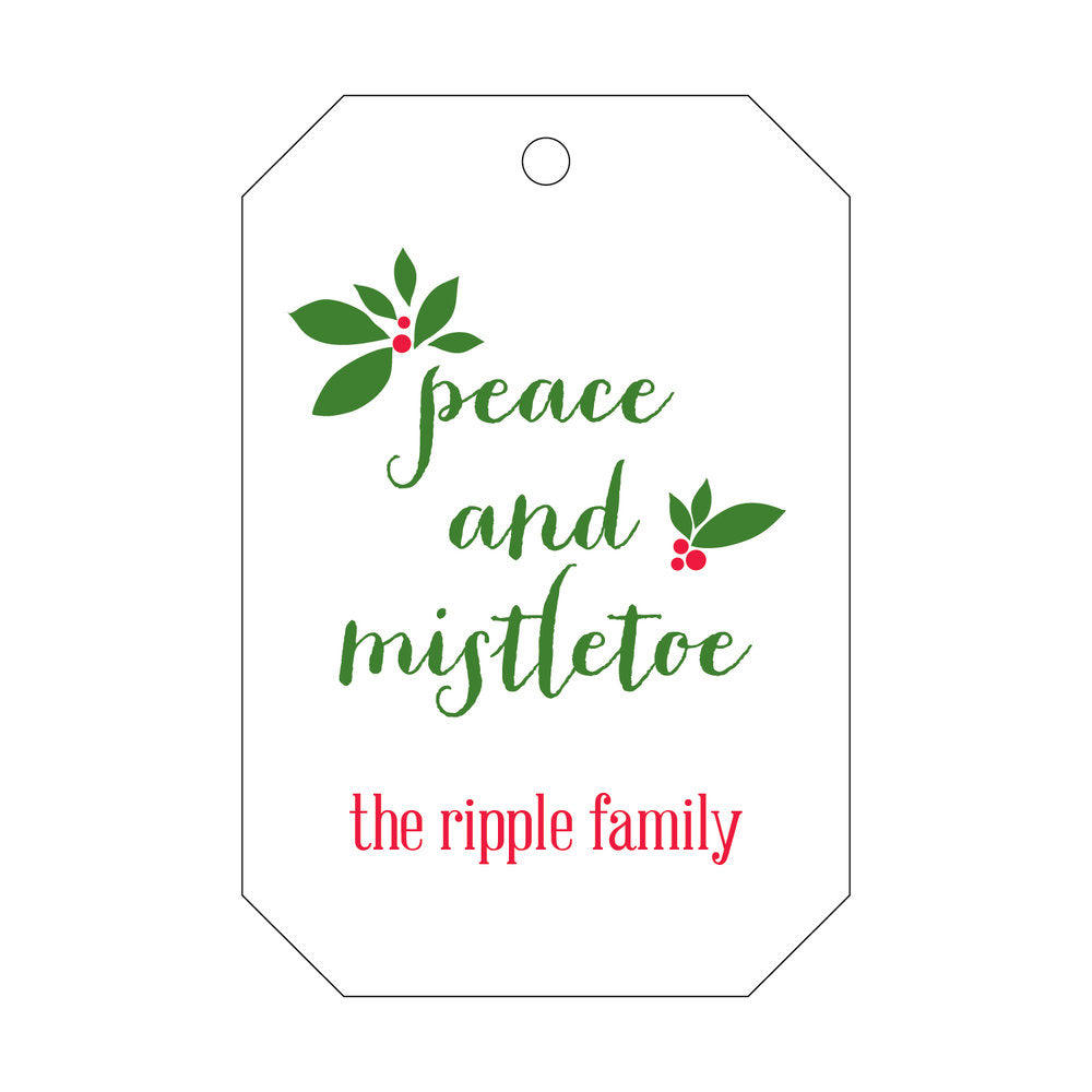Peace and Mistletoe Gift Tag T103