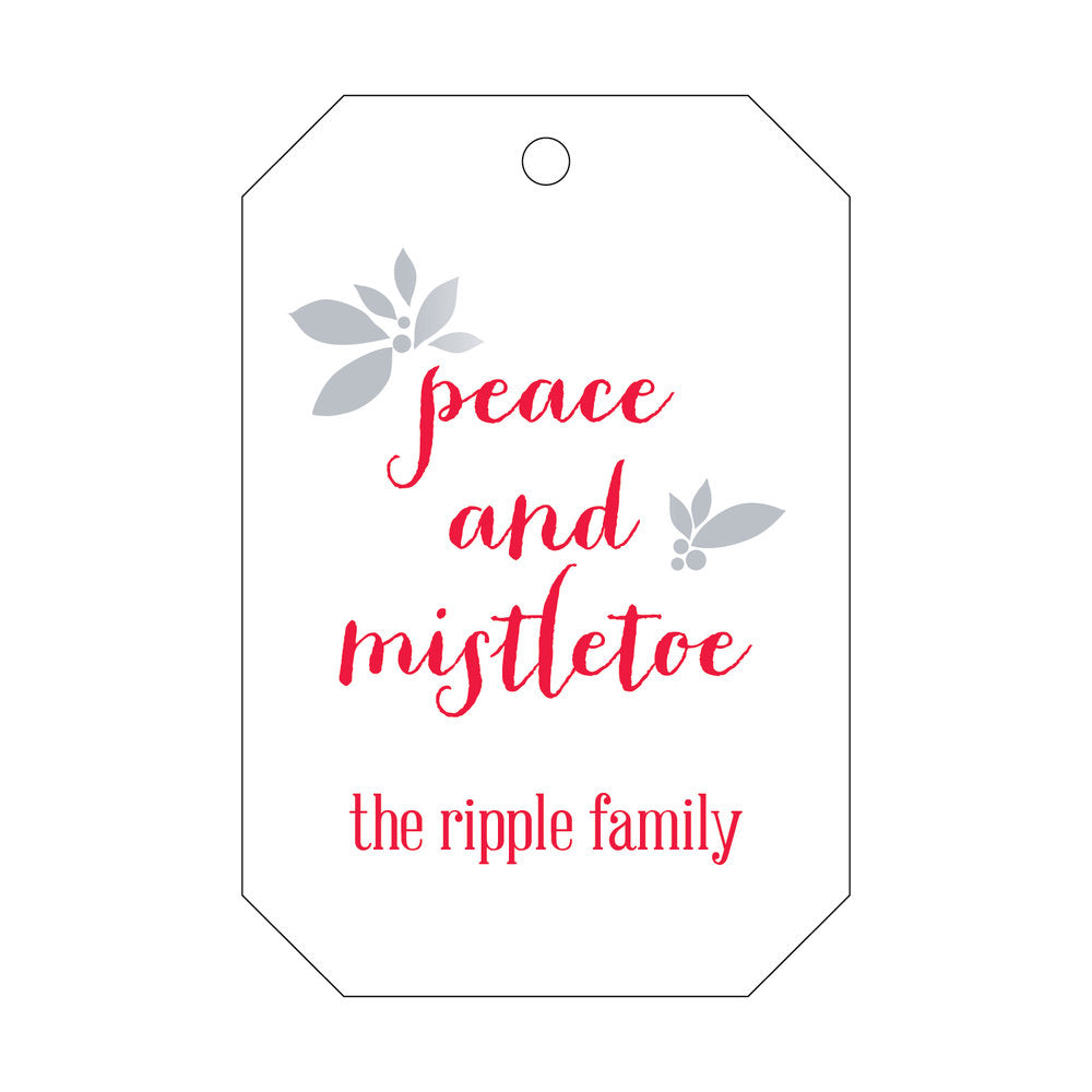Peace and Mistletoe Gift Tag T103