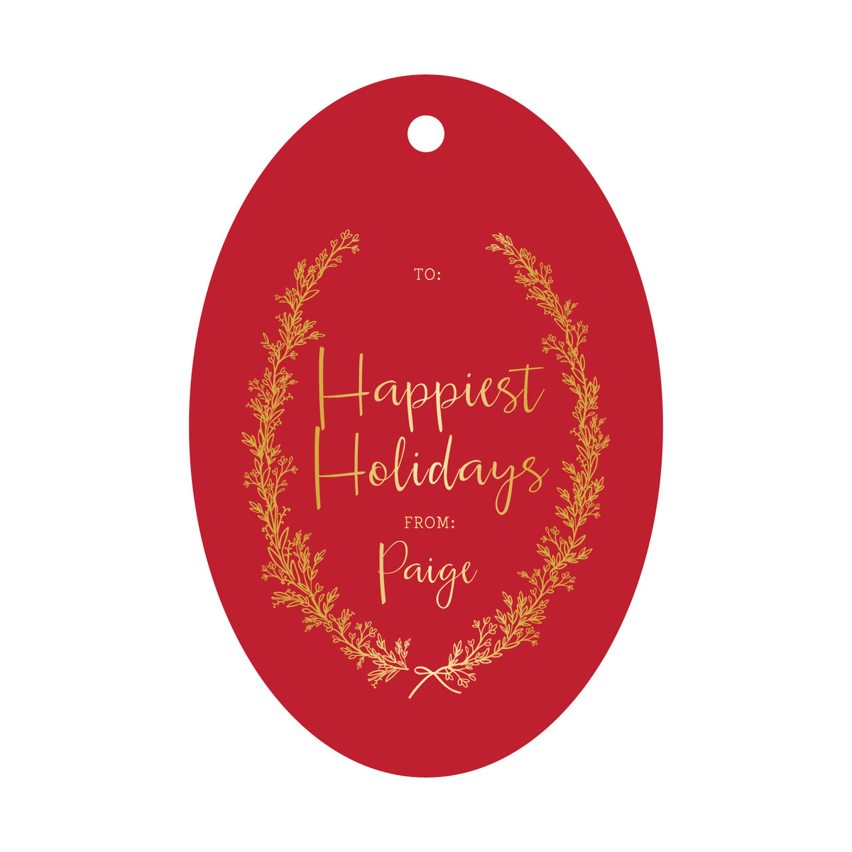 Happiest Holidays Gift Tag T204