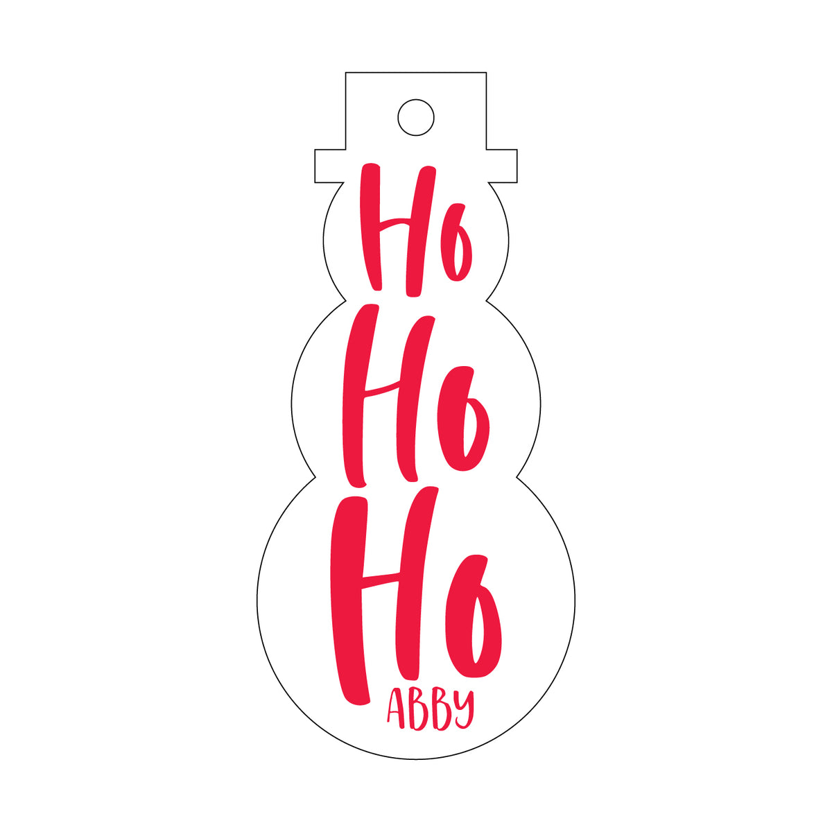 Ho Ho Ho Snowman Die Cut Gift Tag T289
