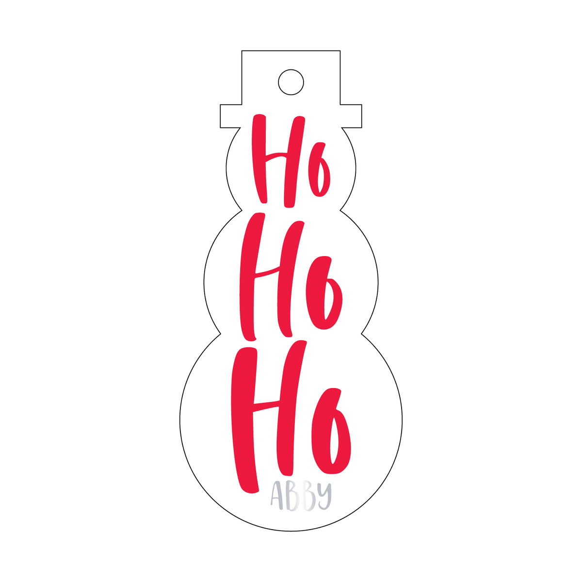 Ho Ho Ho Snowman Die Cut Gift Tag T289