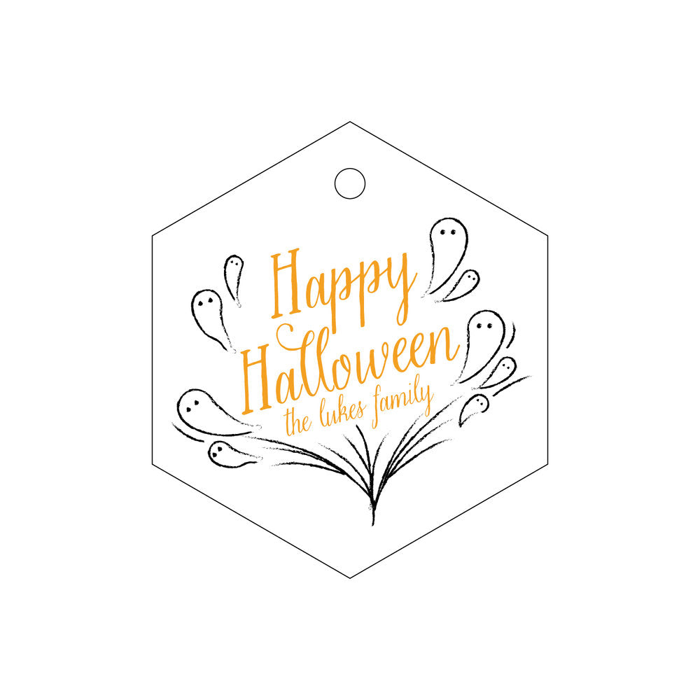 Happy Halloween Ghosts Gift Tag T303