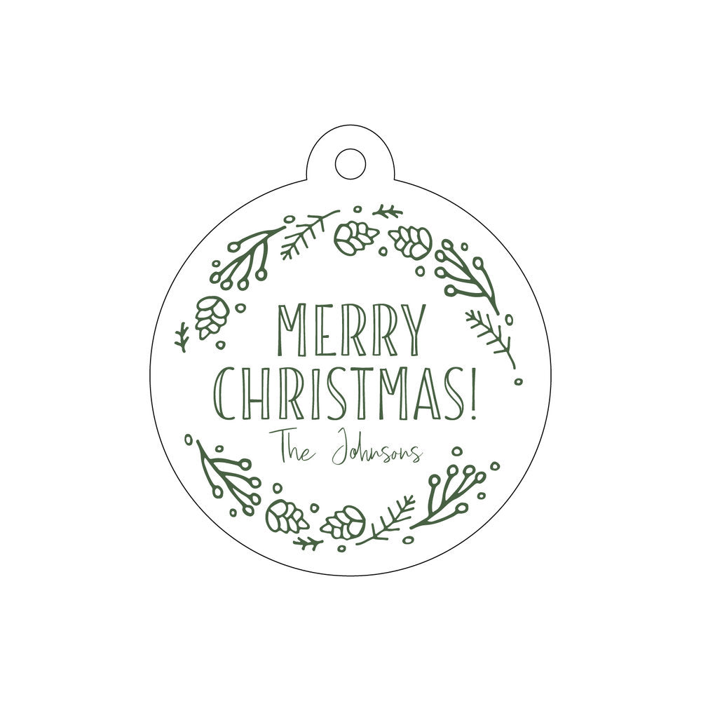 Merry Christmas Circle Gift Tag T344