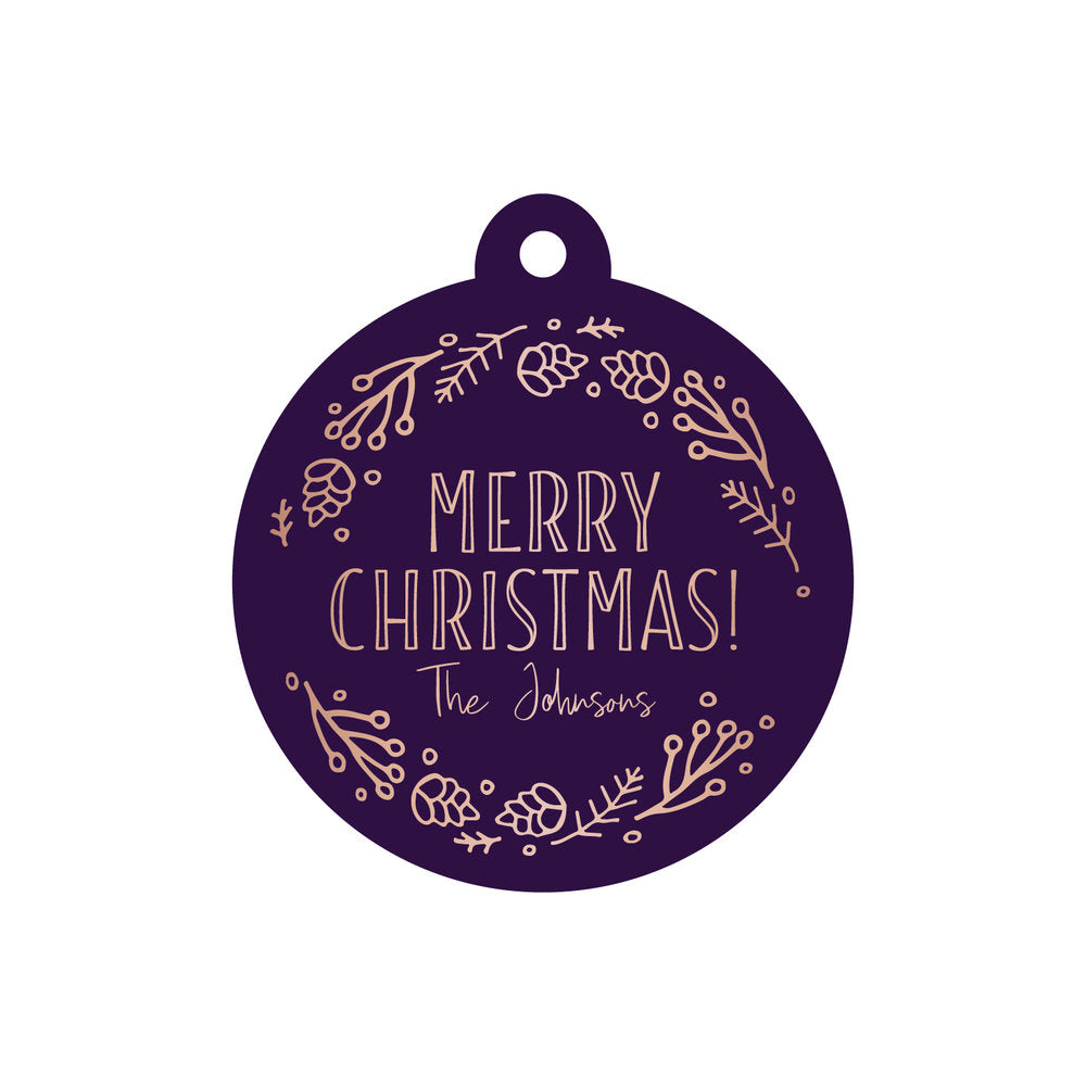 Merry Christmas Circle Gift Tag T344
