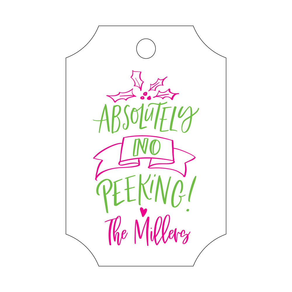 Absolutely No Peeking Gift Tag T414