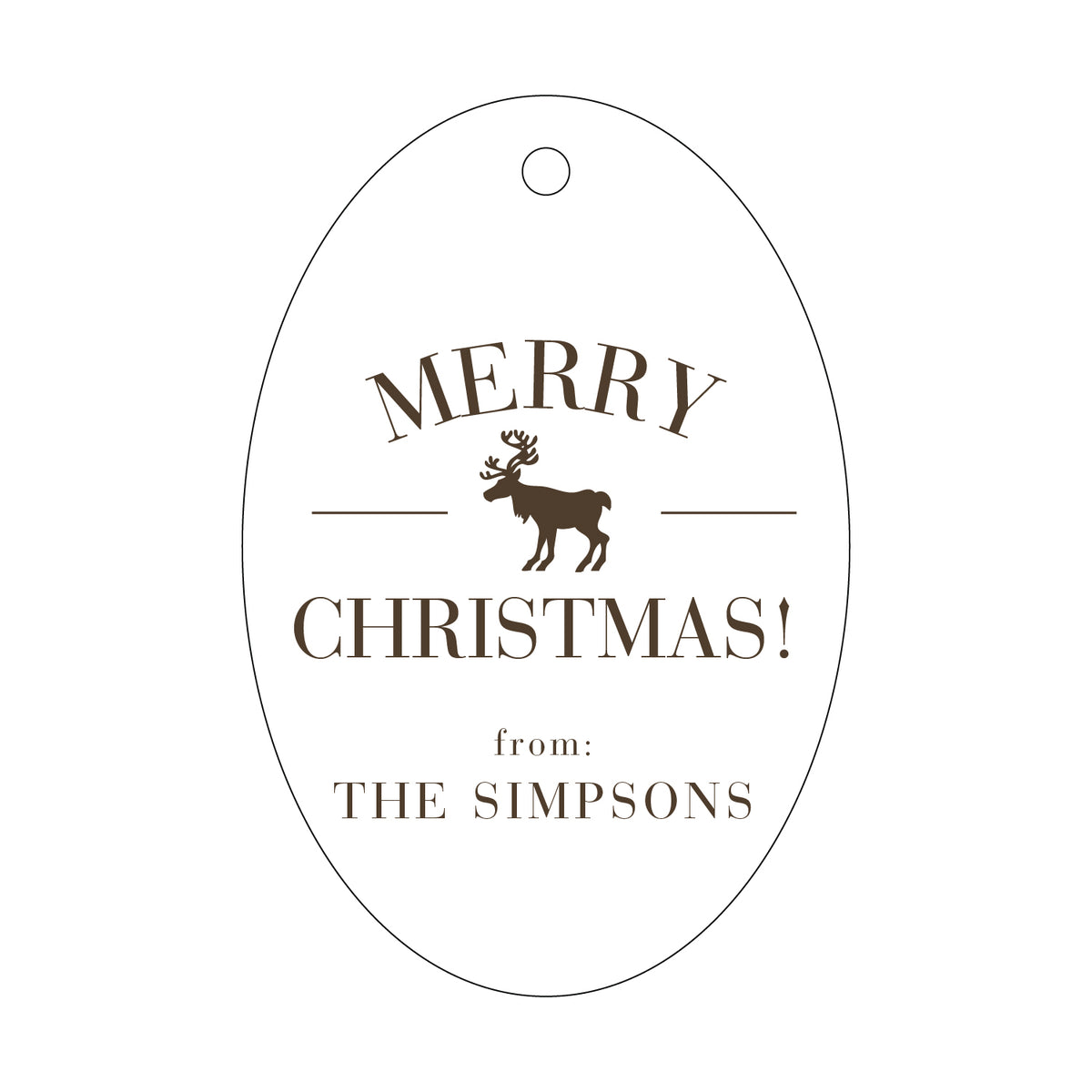 Merry Christmas with Reindeer Gift Tag T43