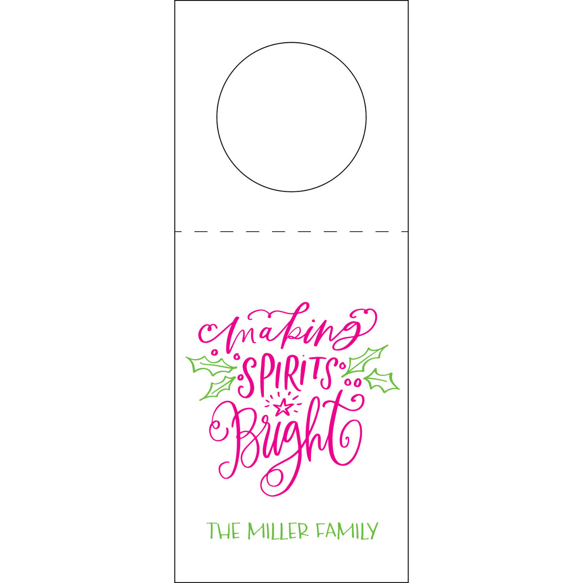 Making Spirits Bright Wine Tag WT411