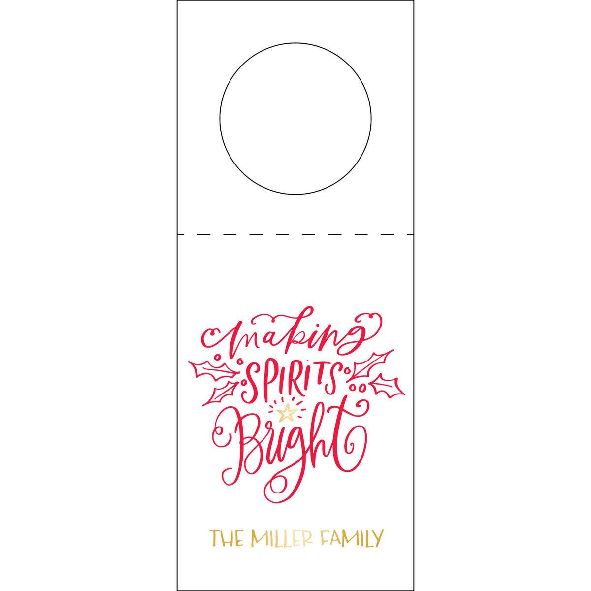 Making Spirits Bright Wine Tag WT411