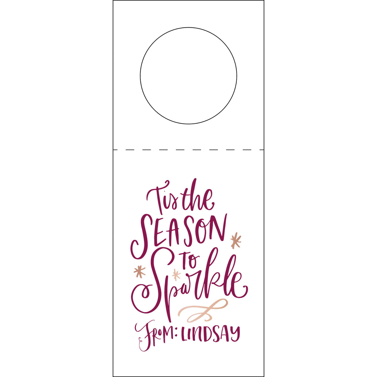 Tis The Reason to Sparkle Wine Tag WT412