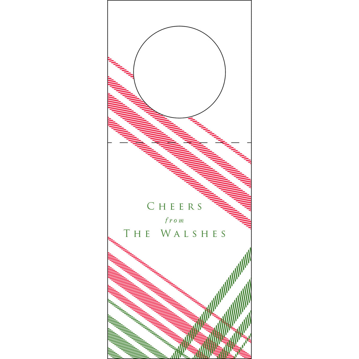 Cheers Plaid Wine Tag WT436