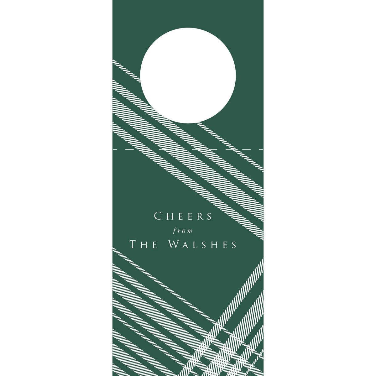 Cheers Plaid Wine Tag WT436
