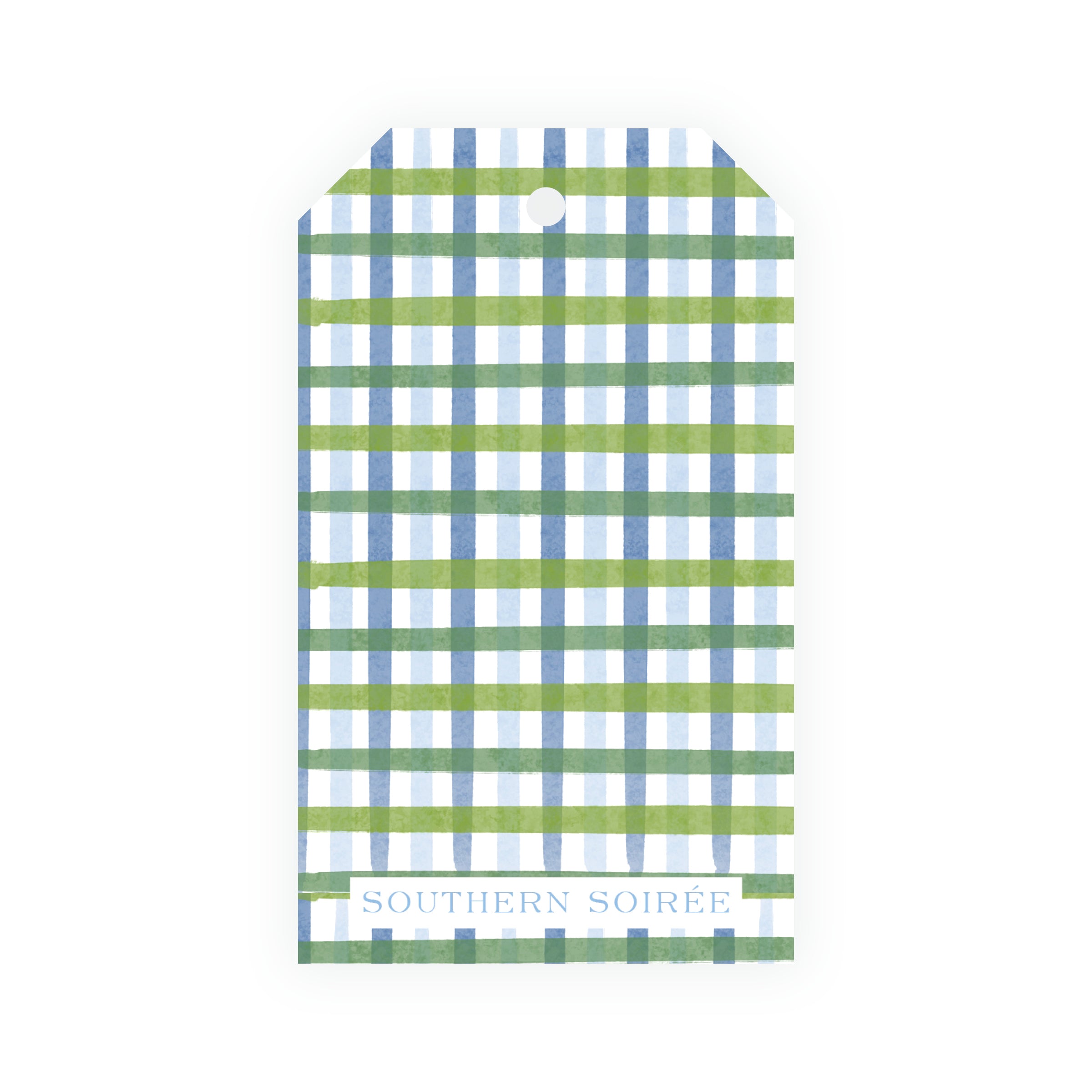 Southern Nutcracker Blue & Green Crest with Monogram Gift Tag