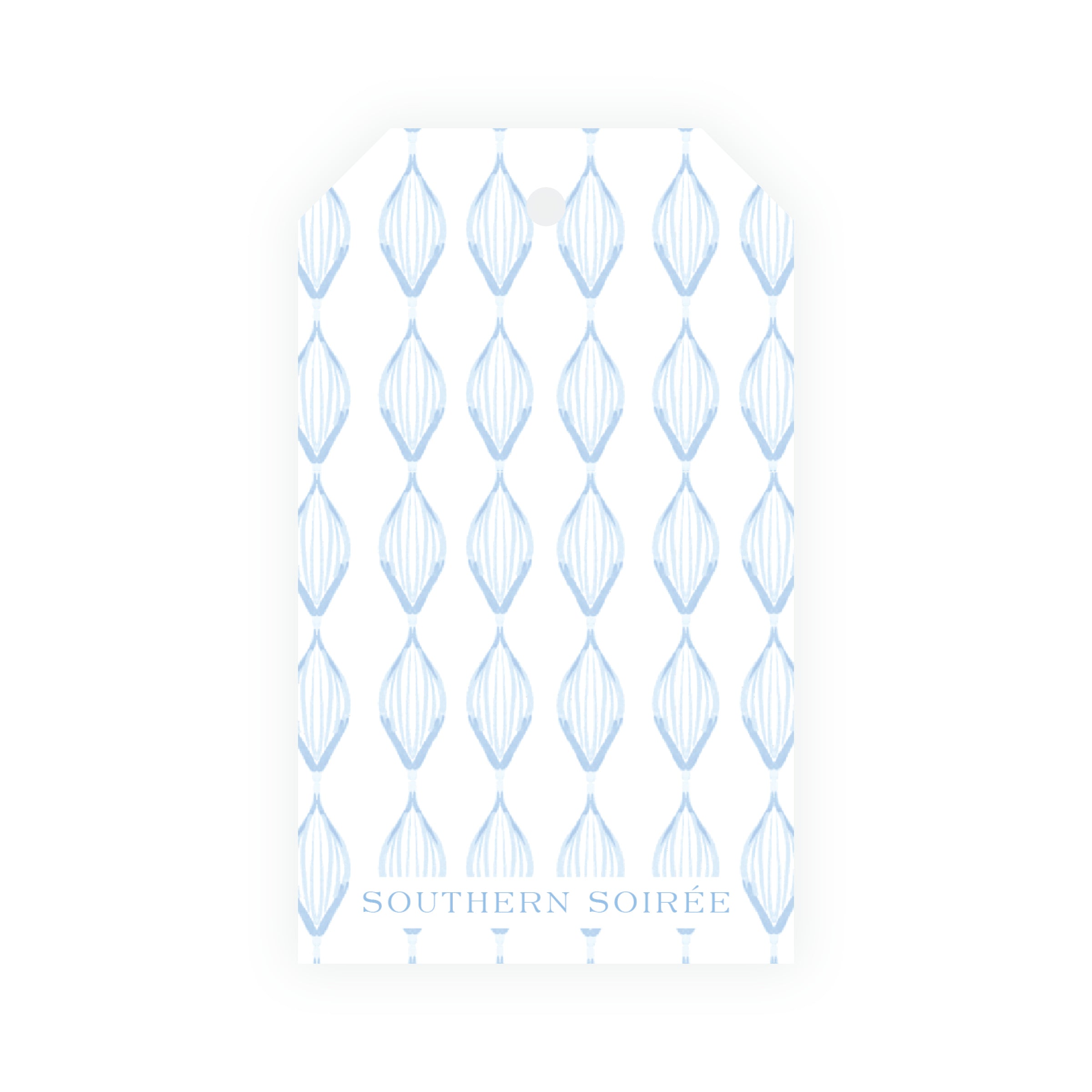 Southern Nutcracker Blue & Green Crest with Monogram Gift Tag