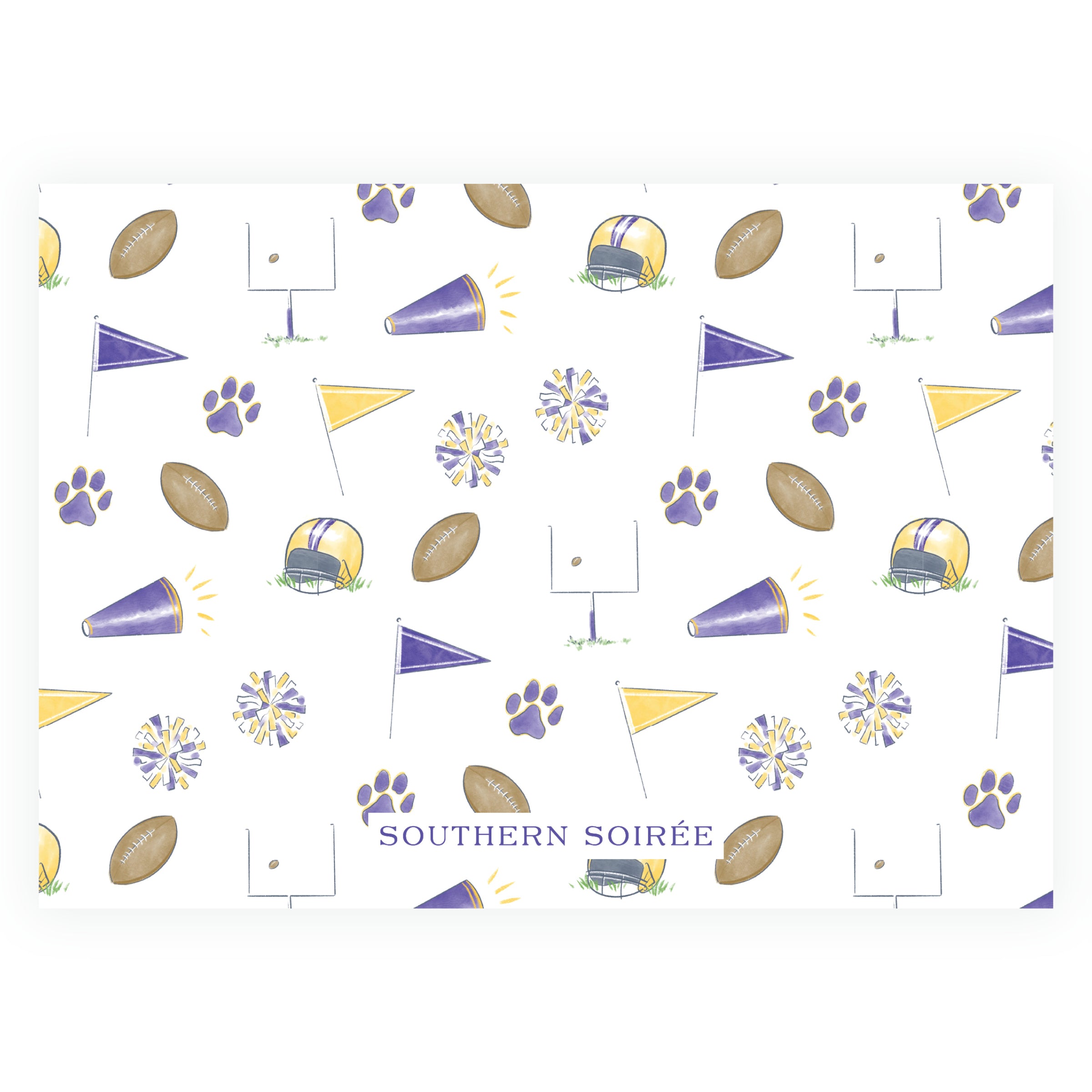 Purple and Gold Football Birthday Invitation- Team Spirit