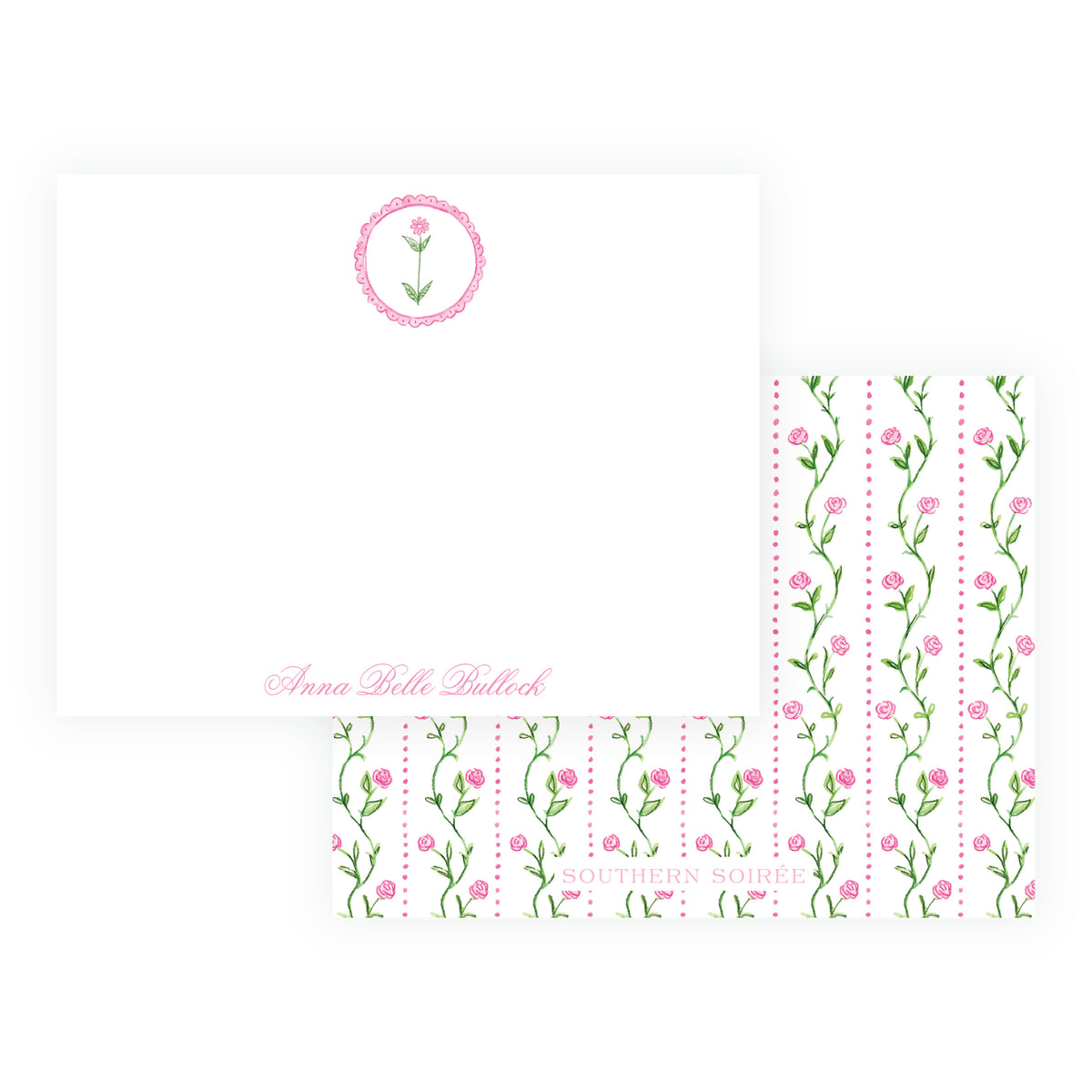 Tiny Petals Floral Medallion Notecards