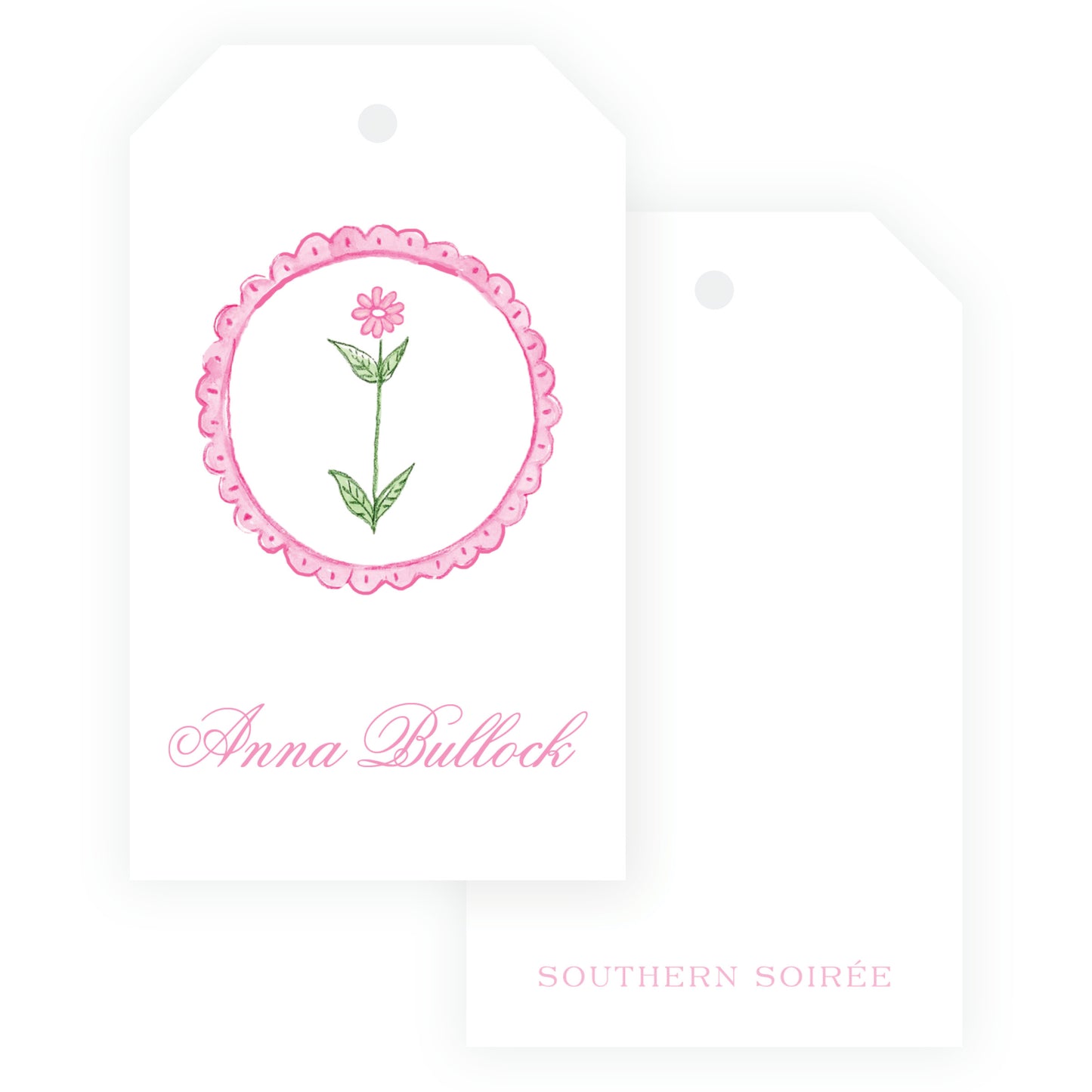 Tiny Petals Personalized Flower Medallion Gift Tag