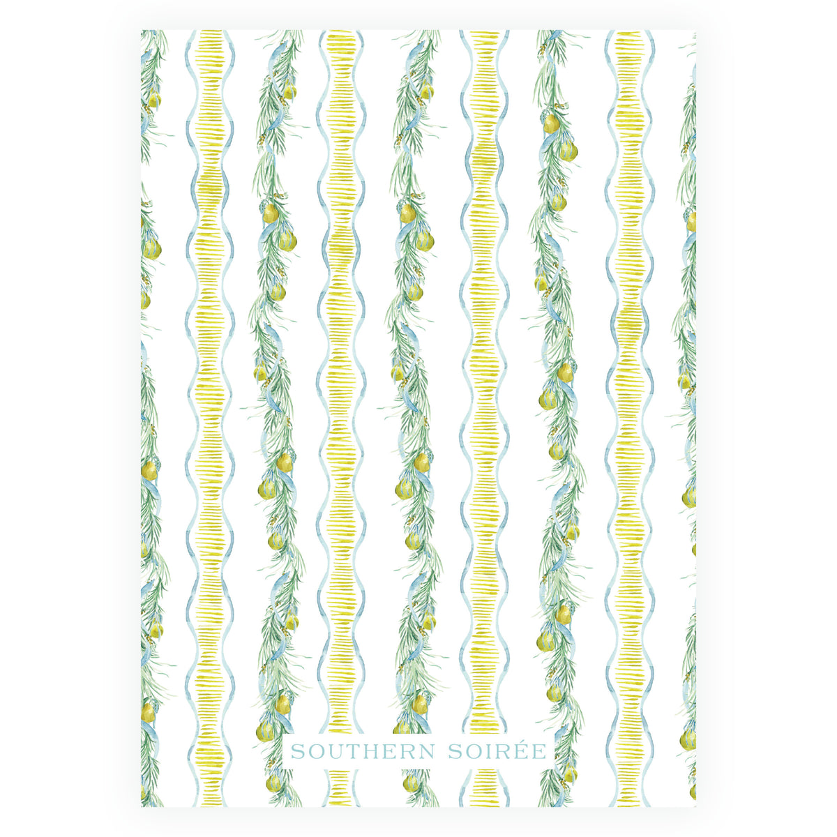 Evergreen & Pear – Garland & Bow Personalized Christmas Photo Card
