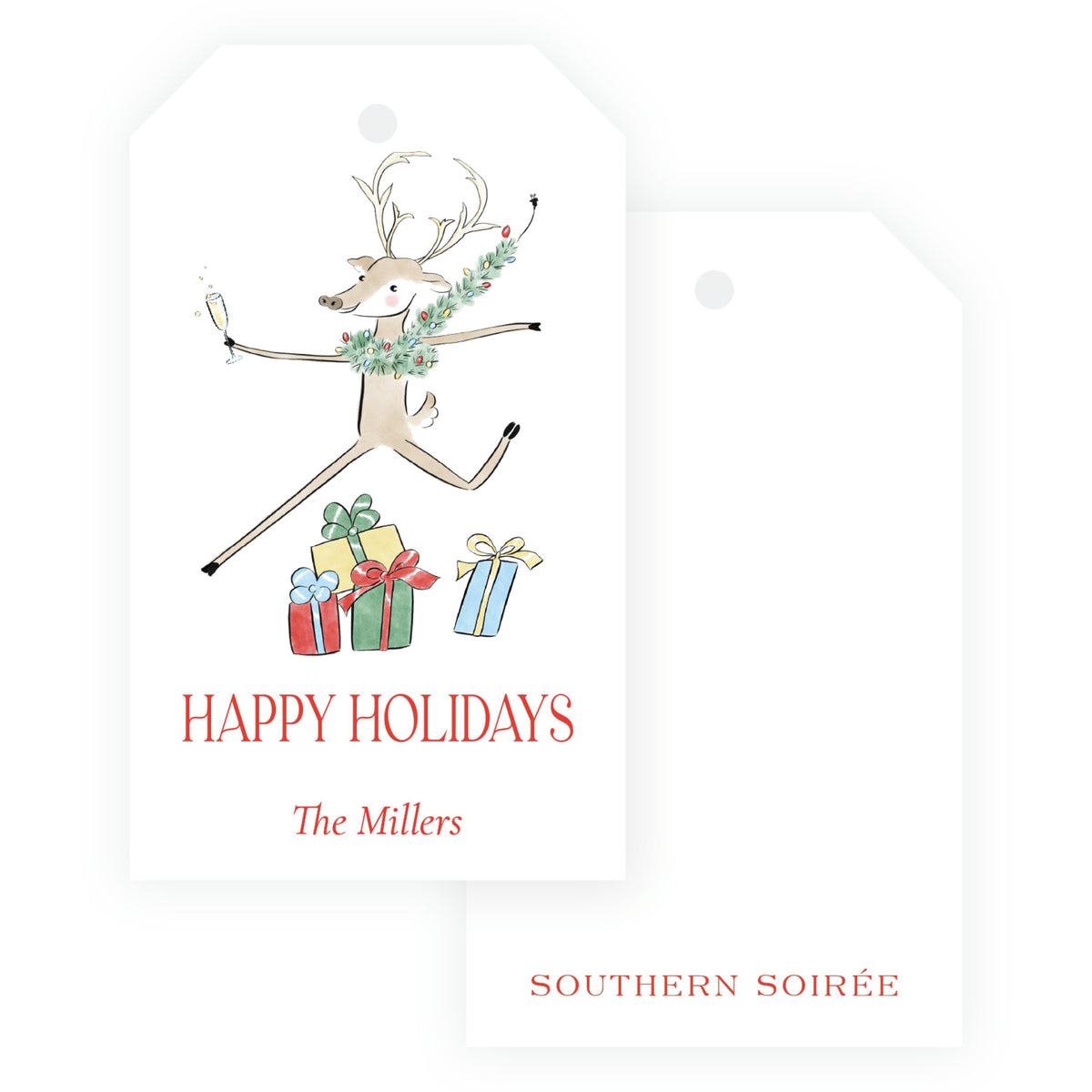 Reindeer Revelry Personalized Christmas Gift Tags – 2.375 x 4 Vertical