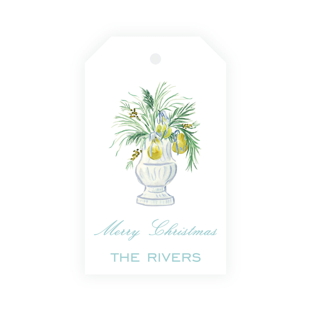 Evergreen & Pear – Pear Urn Personalized Christmas Gift Tag